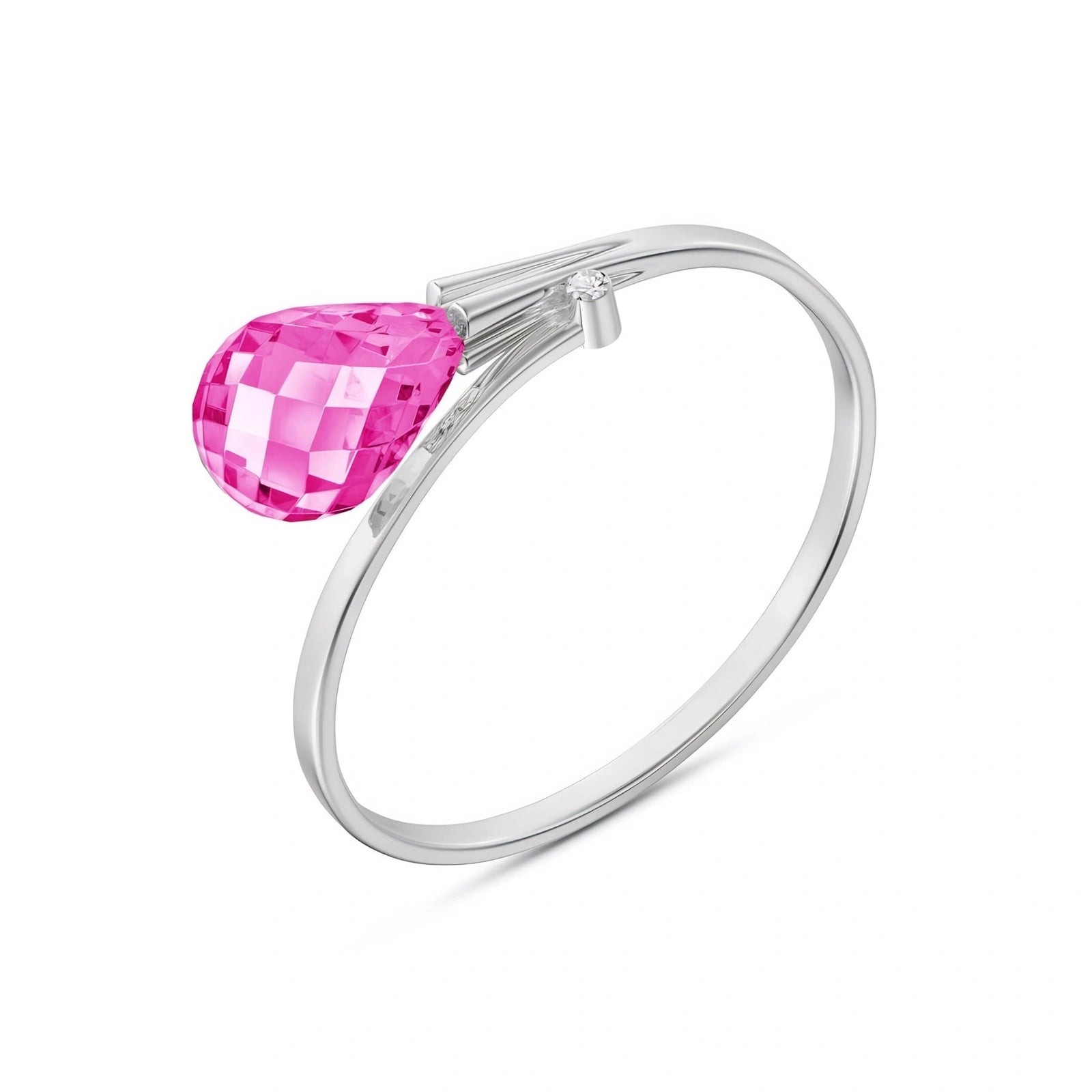 White Gold Diamond & Pink Topaz — Editta