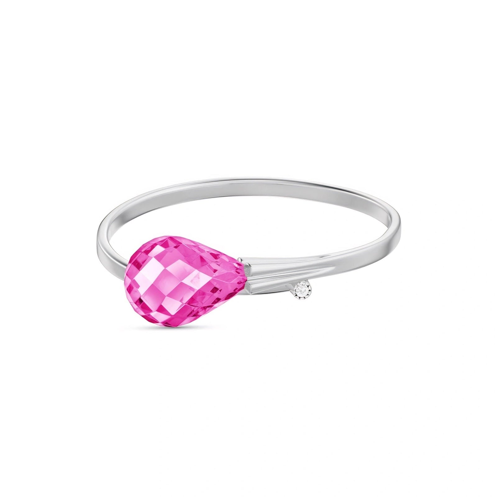 White Gold Diamond & Pink Topaz — Editta