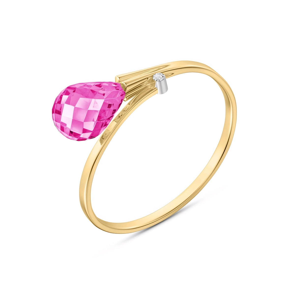 Yellow Gold Diamond & Pink Topaz — Editta