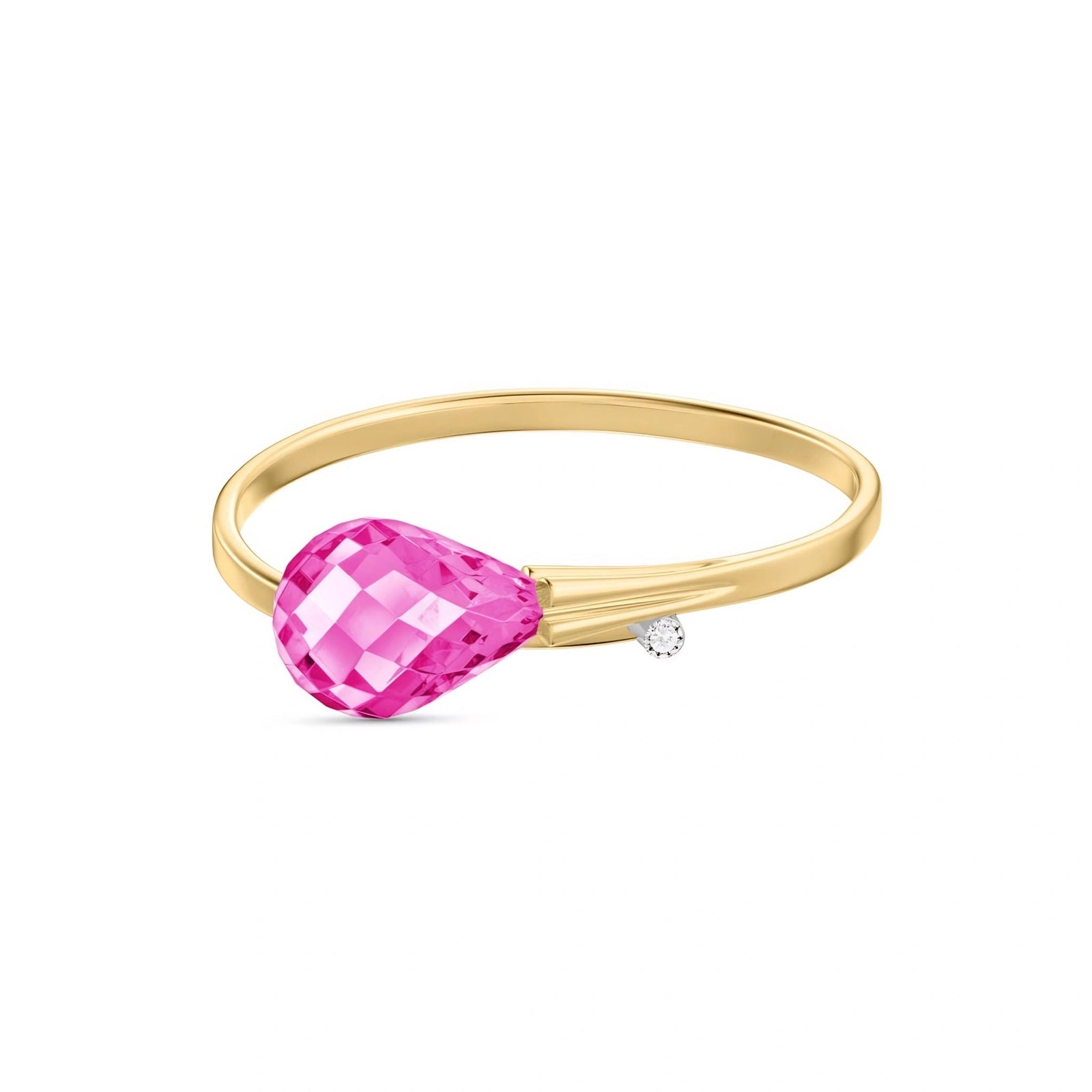 Yellow Gold Diamond & Pink Topaz — Editta