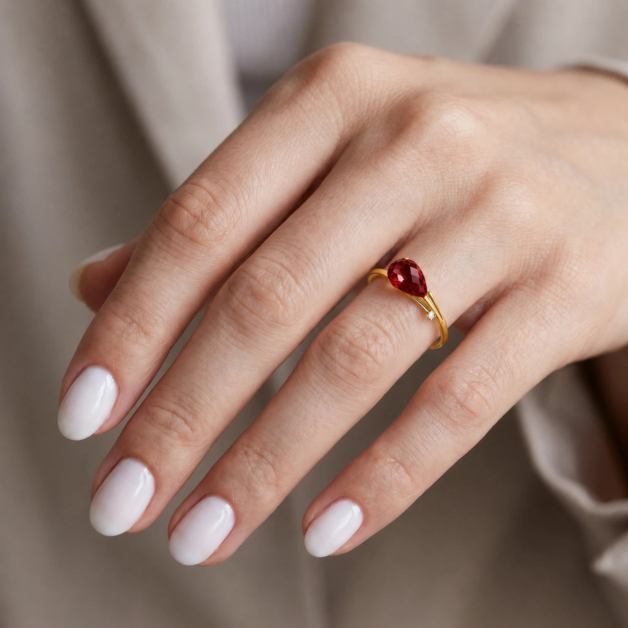 Yellow Gold Garnet & Diamond — Editta