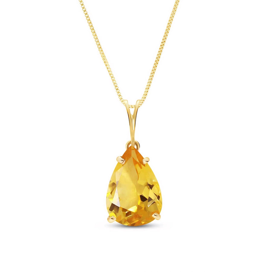 Yellow Gold Aura Pendant Necklace Citrine 10K — Camelia