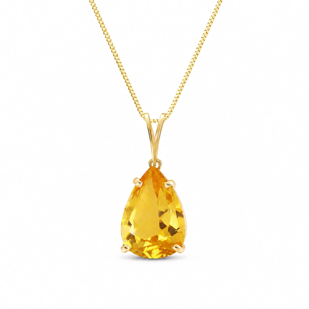 Yellow Gold Aura Pendant Necklace Citrine 10K — Camelia