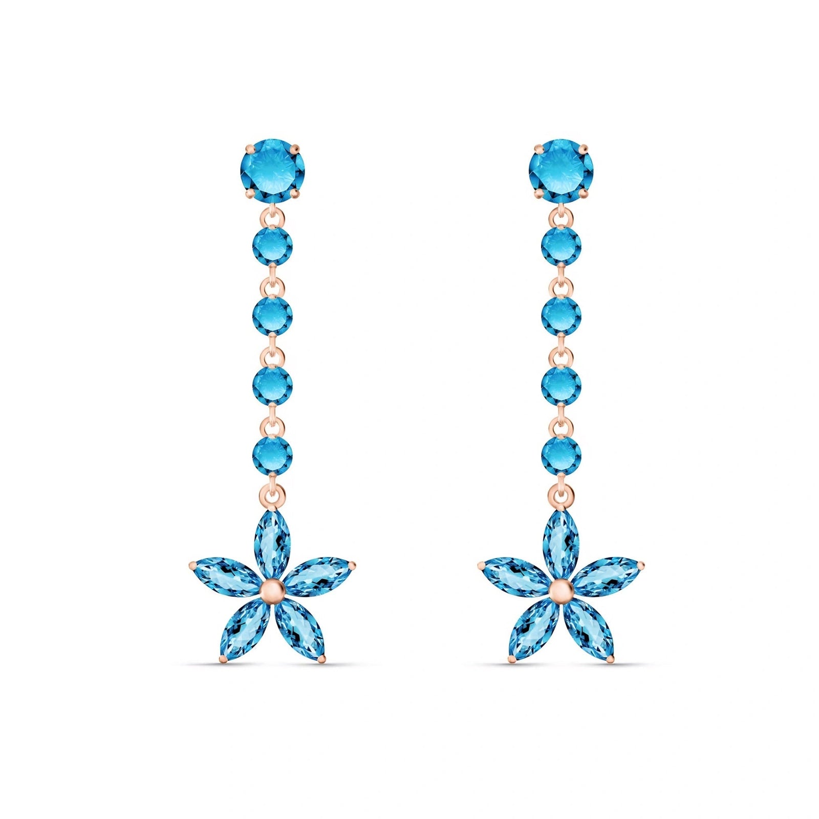 Rose Gold Drop Earrings Amethyst 10K — Camilla