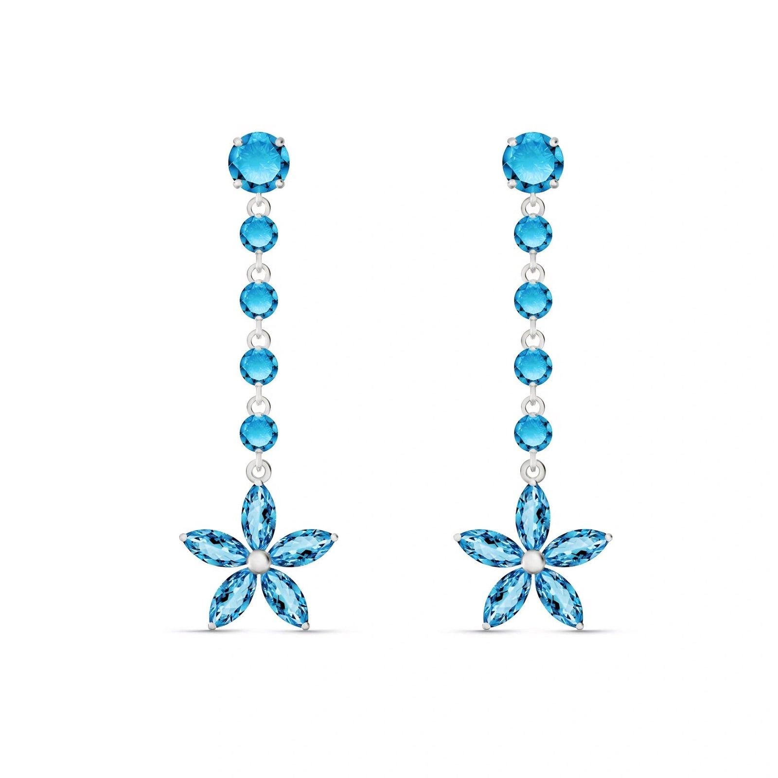 White Gold Drop Earrings Amethyst 10K — Camilla