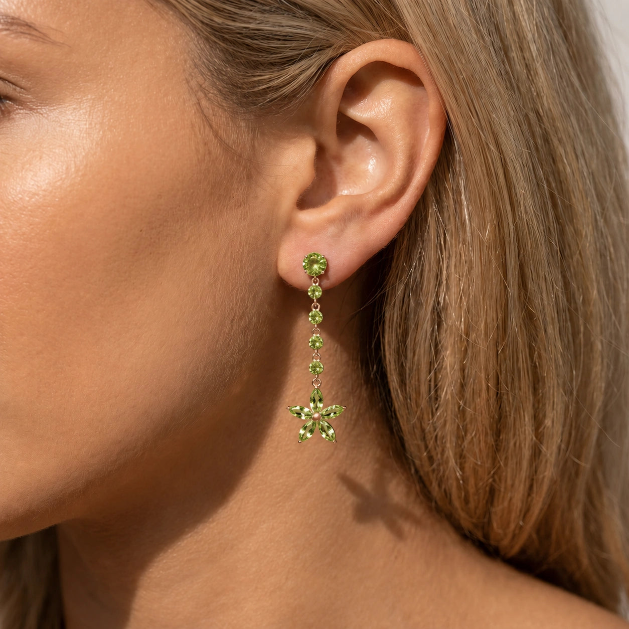 Rose Gold Drop Earrings Blue Topaz 10K — Camilla