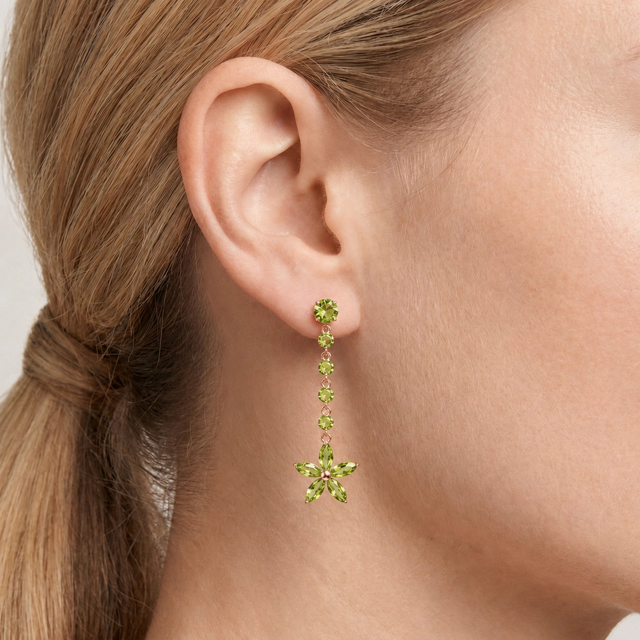 Rose Gold Drop Earrings Blue Topaz 10K — Camilla