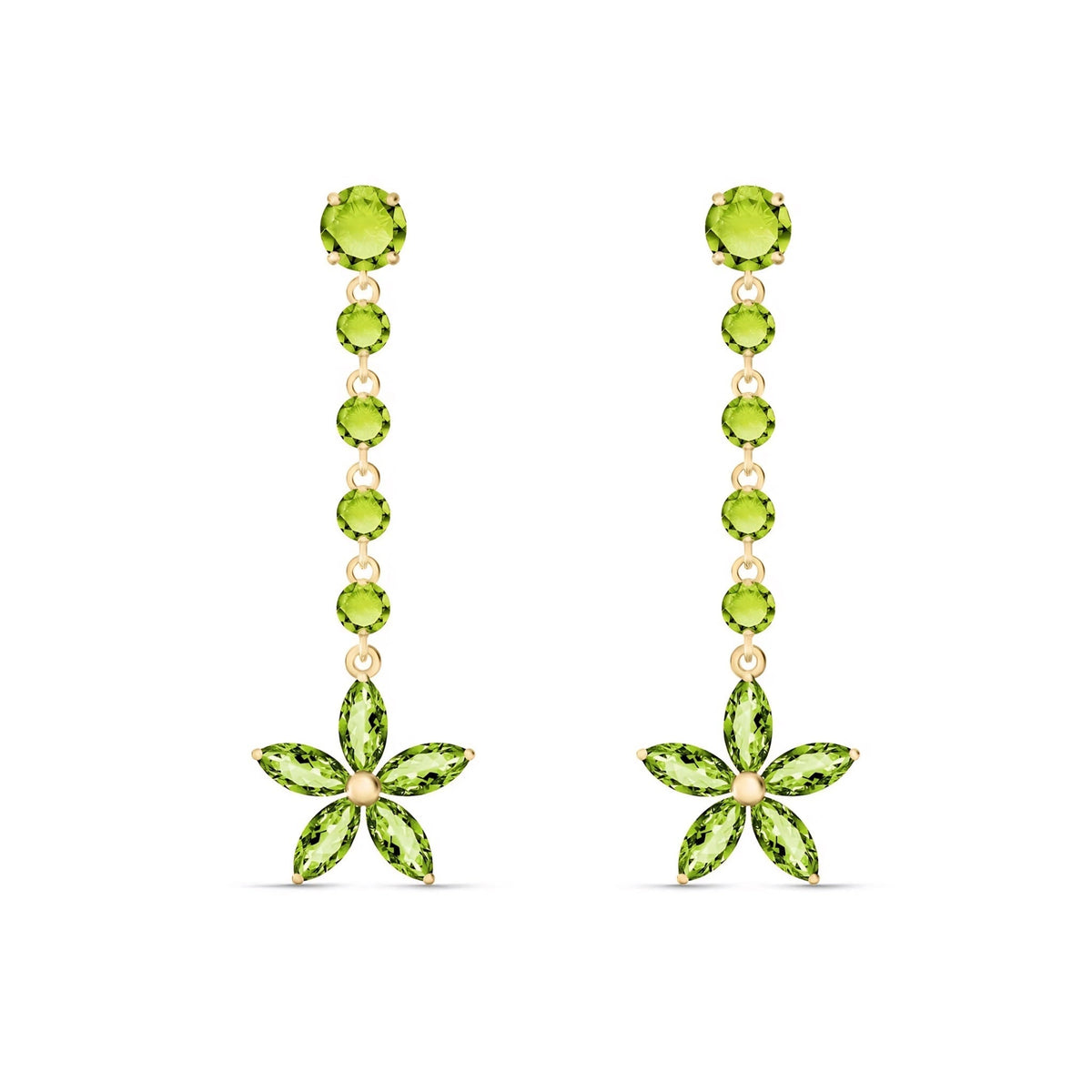 Yellow Gold Drop Earrings Blue Topaz 10K — Camilla