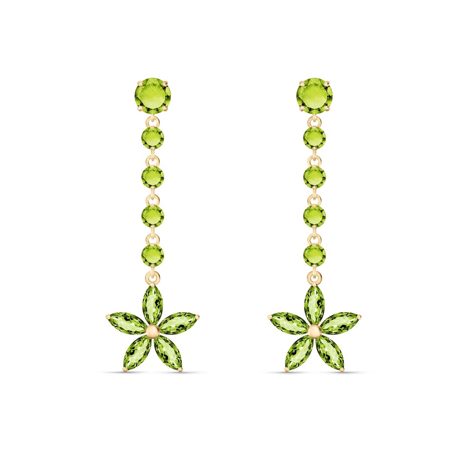 Yellow Gold Drop Earrings Blue Topaz 10K — Camilla