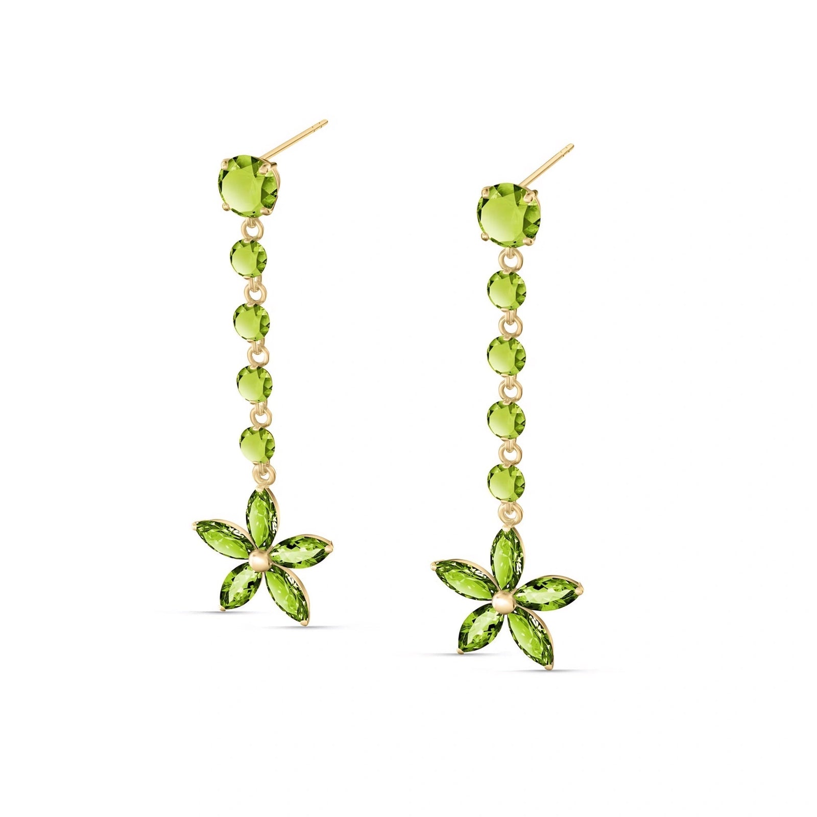 Yellow Gold Drop Earrings Blue Topaz 10K — Camilla