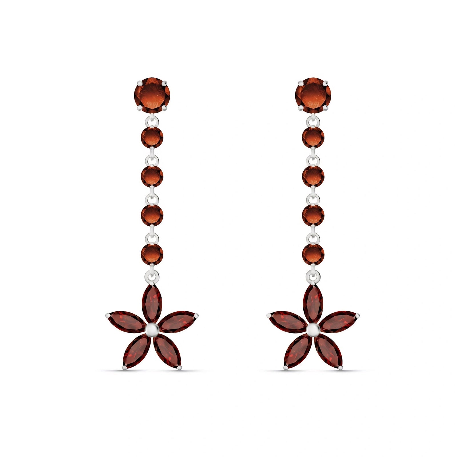 White Gold Drop Earrings Citrine 10K — Camilla