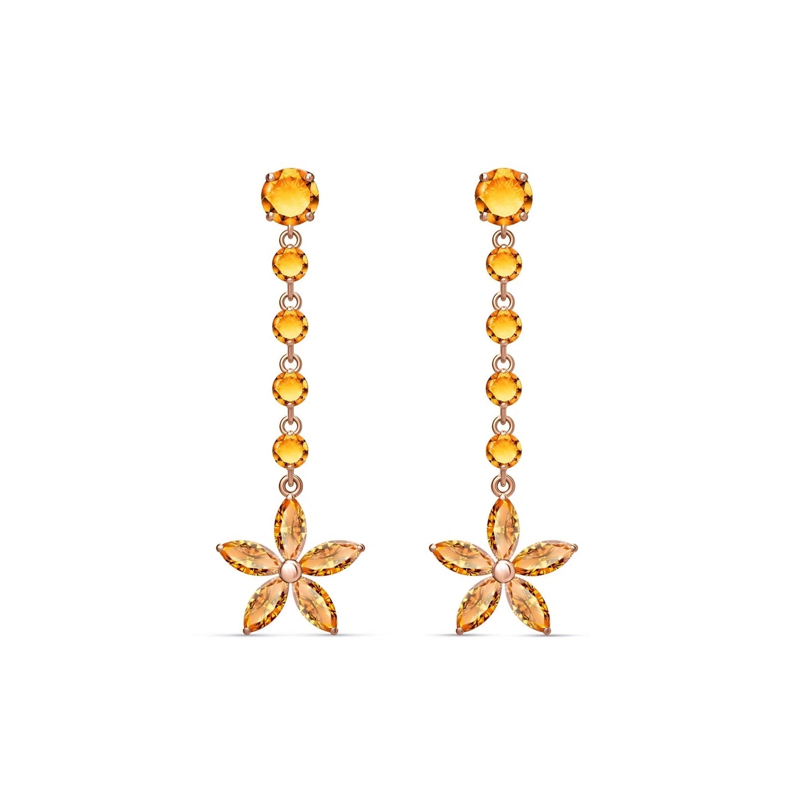 Rose Gold Drop Earrings Garnet 10K — Camilla