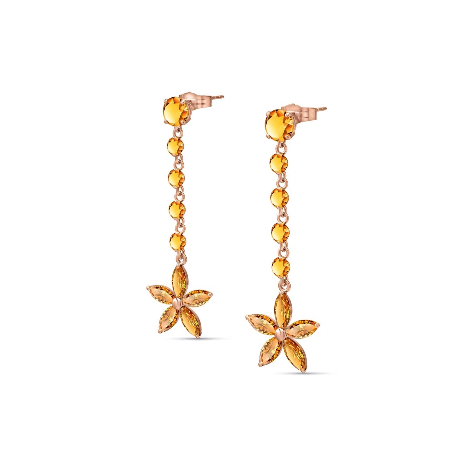 Rose Gold Drop Earrings Garnet 10K — Camilla