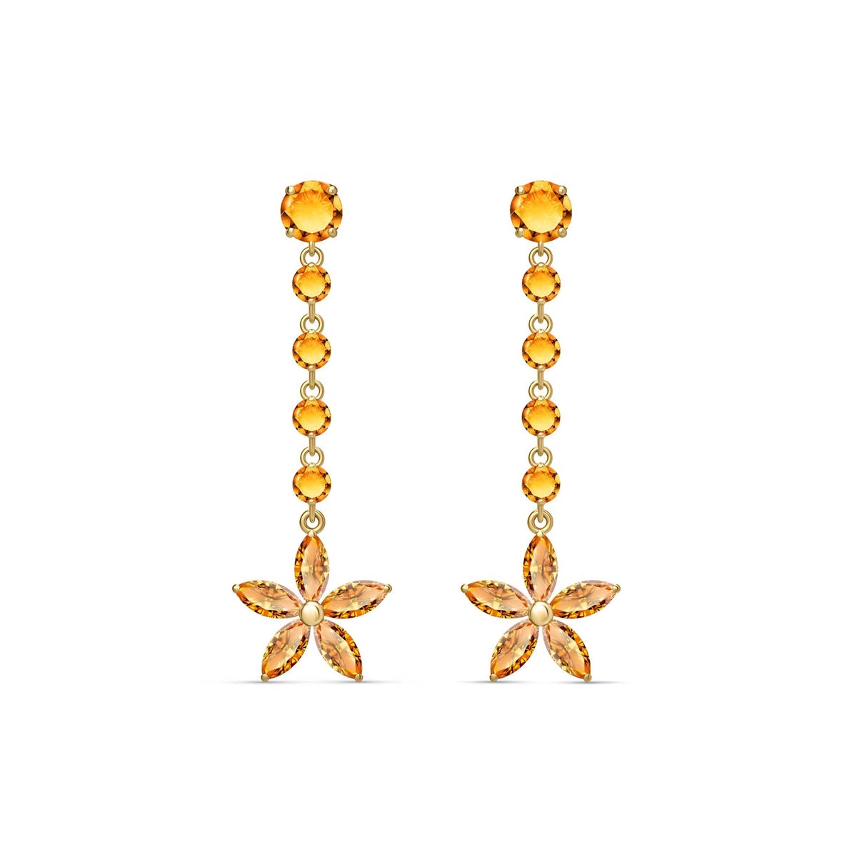 Yellow Gold Drop Earrings Garnet 10K — Camilla