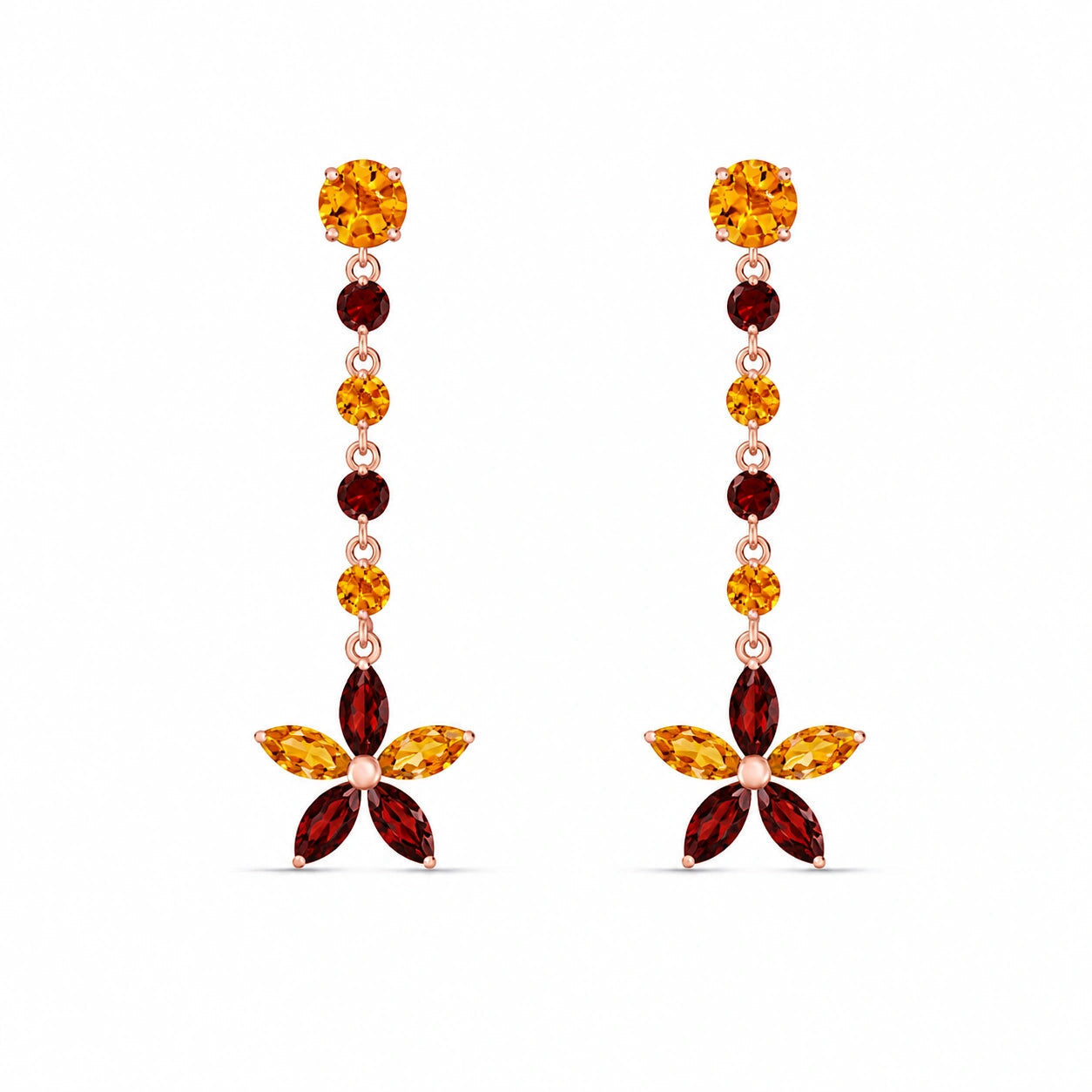 Rose Gold Drop Earrings Peridot 10K — Camilla