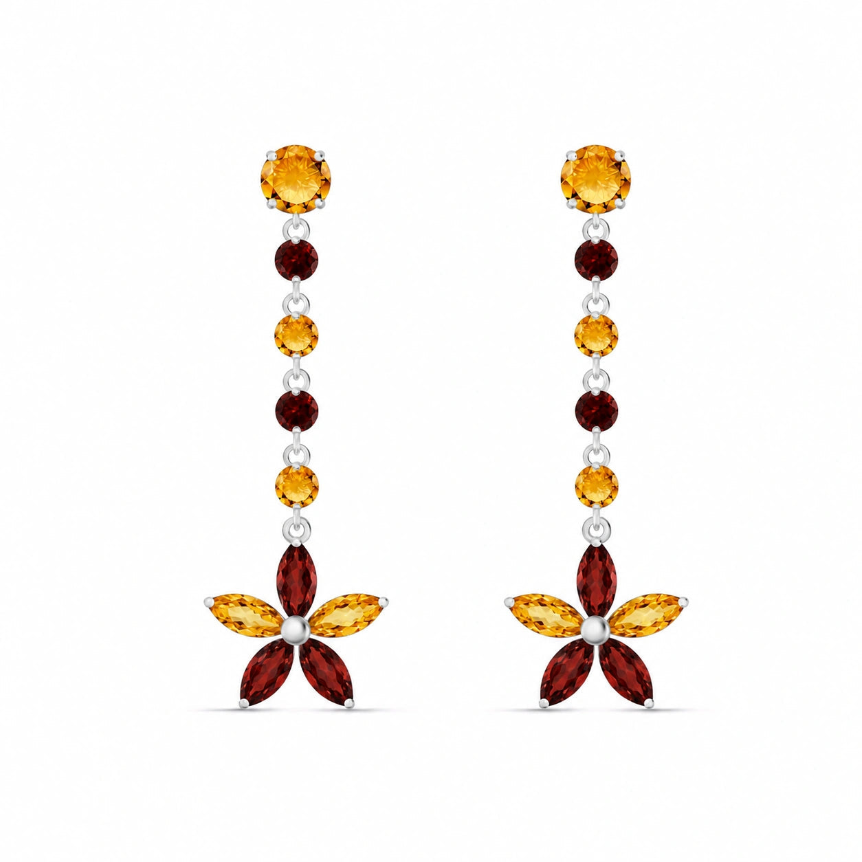 White Gold Drop Earrings Peridot 10K — Camilla