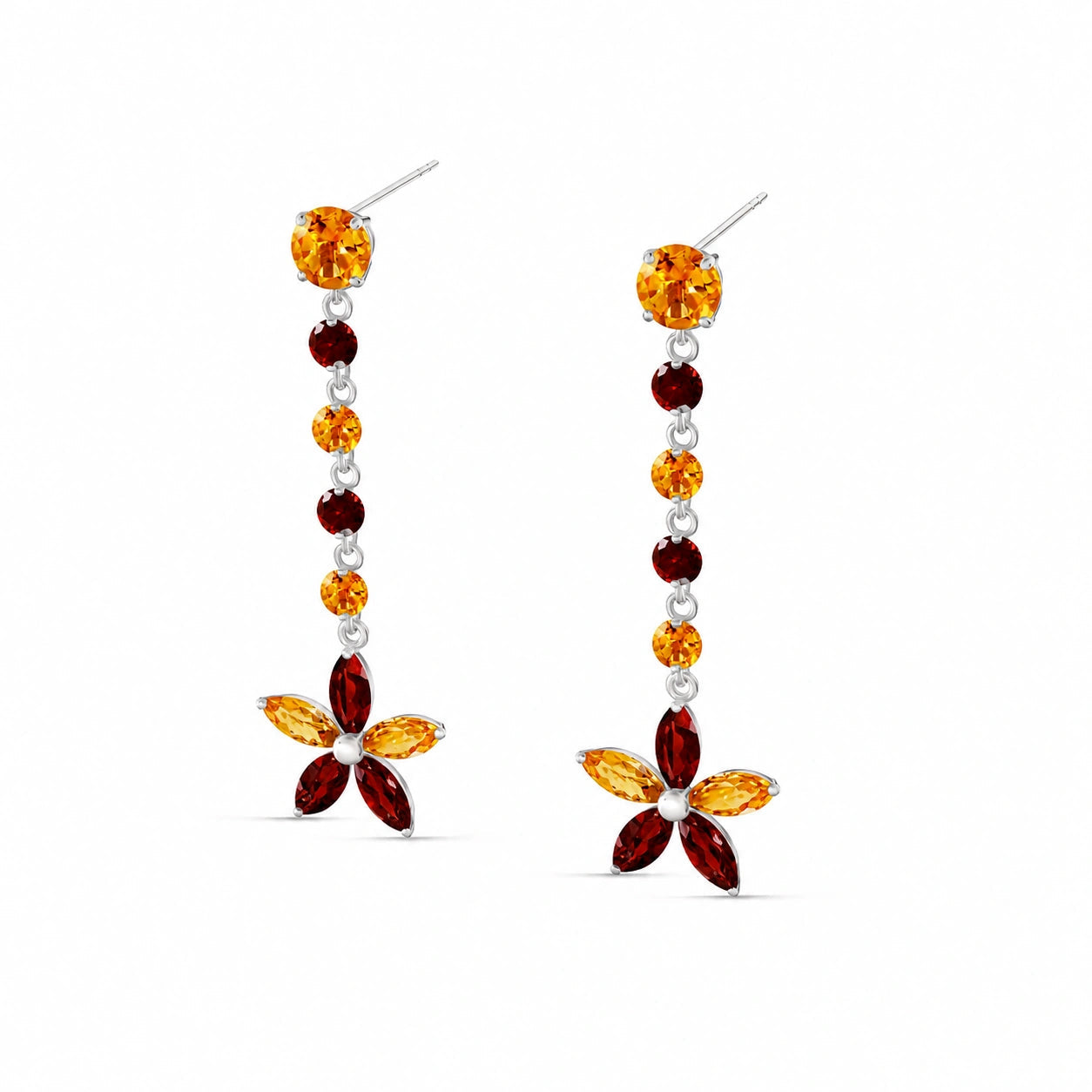 White Gold Drop Earrings Peridot 10K — Camilla