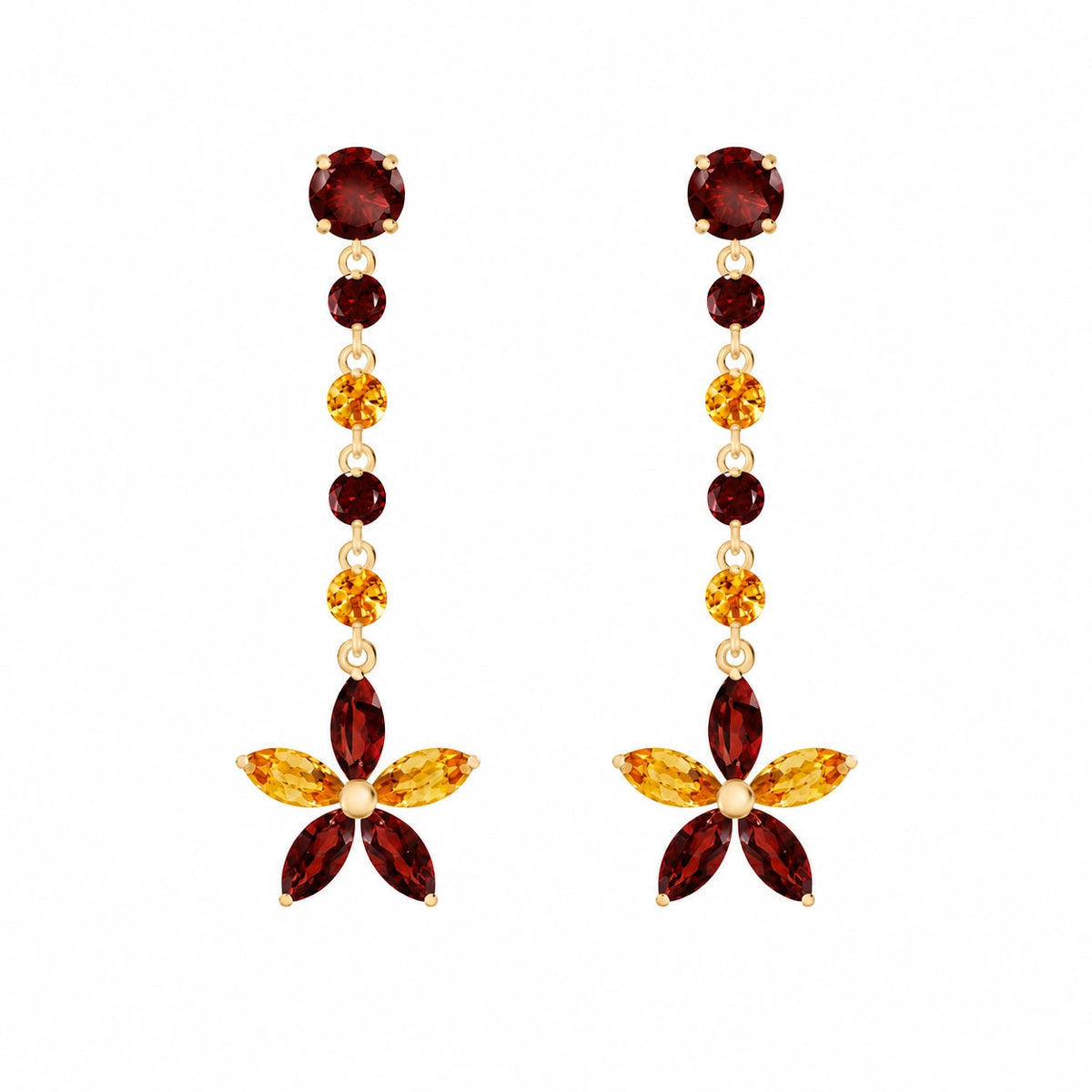 Yellow Gold Drop Earrings Peridot 10K — Camilla