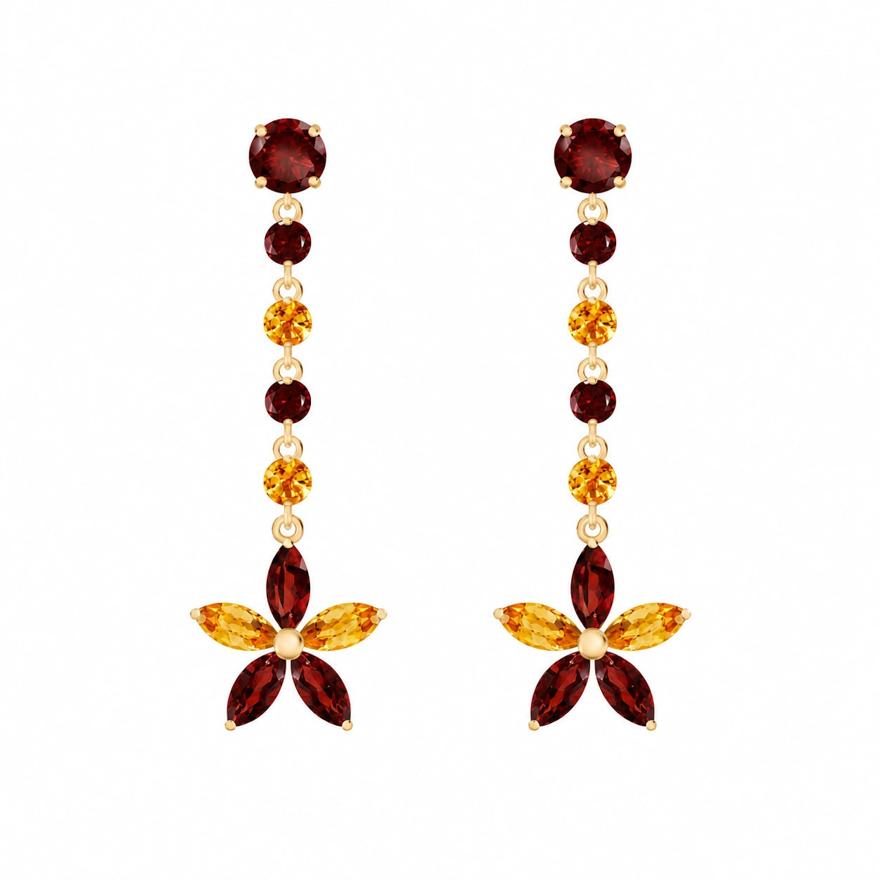 Yellow Gold Drop Earrings Peridot 10K — Camilla