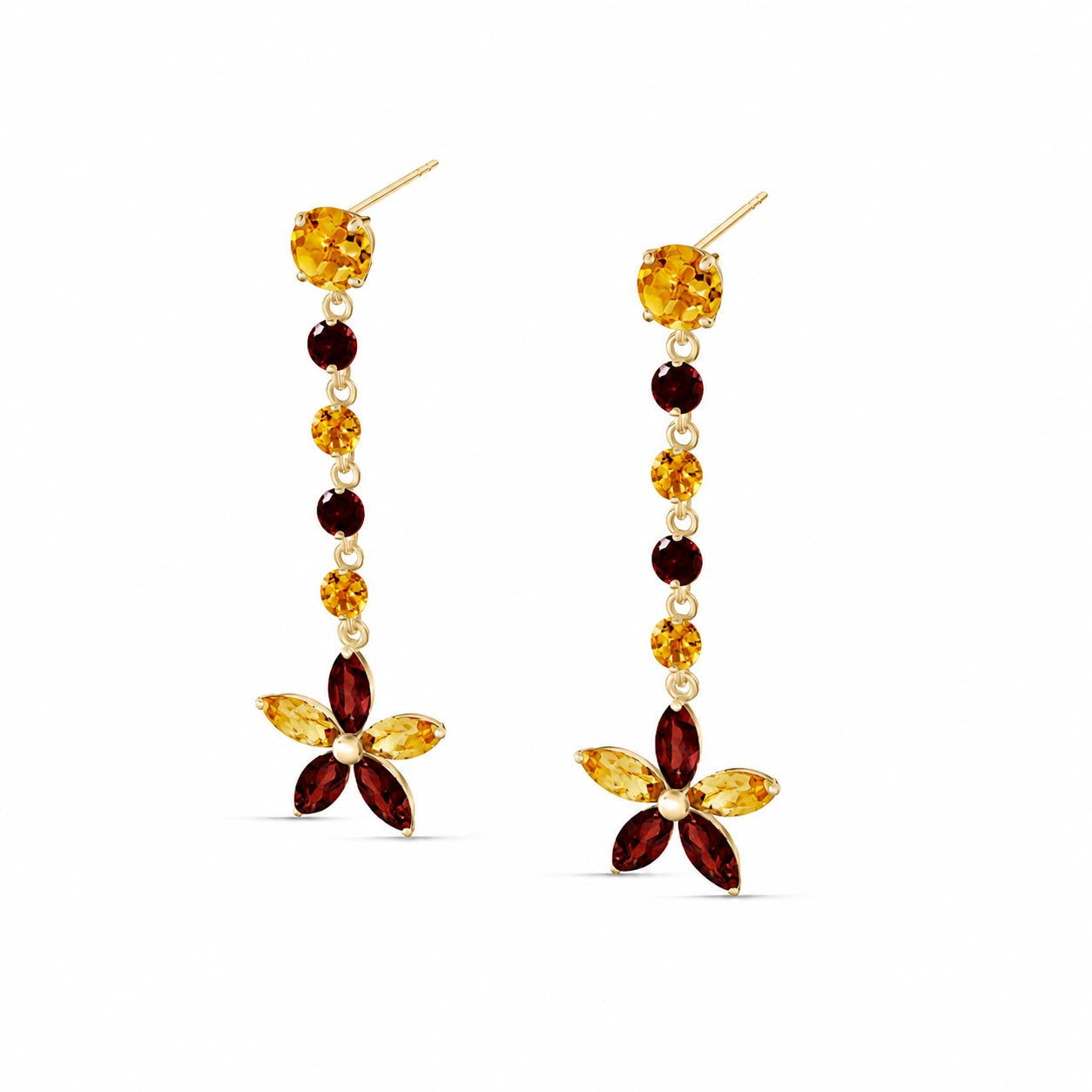 Yellow Gold Drop Earrings Peridot 10K — Camilla