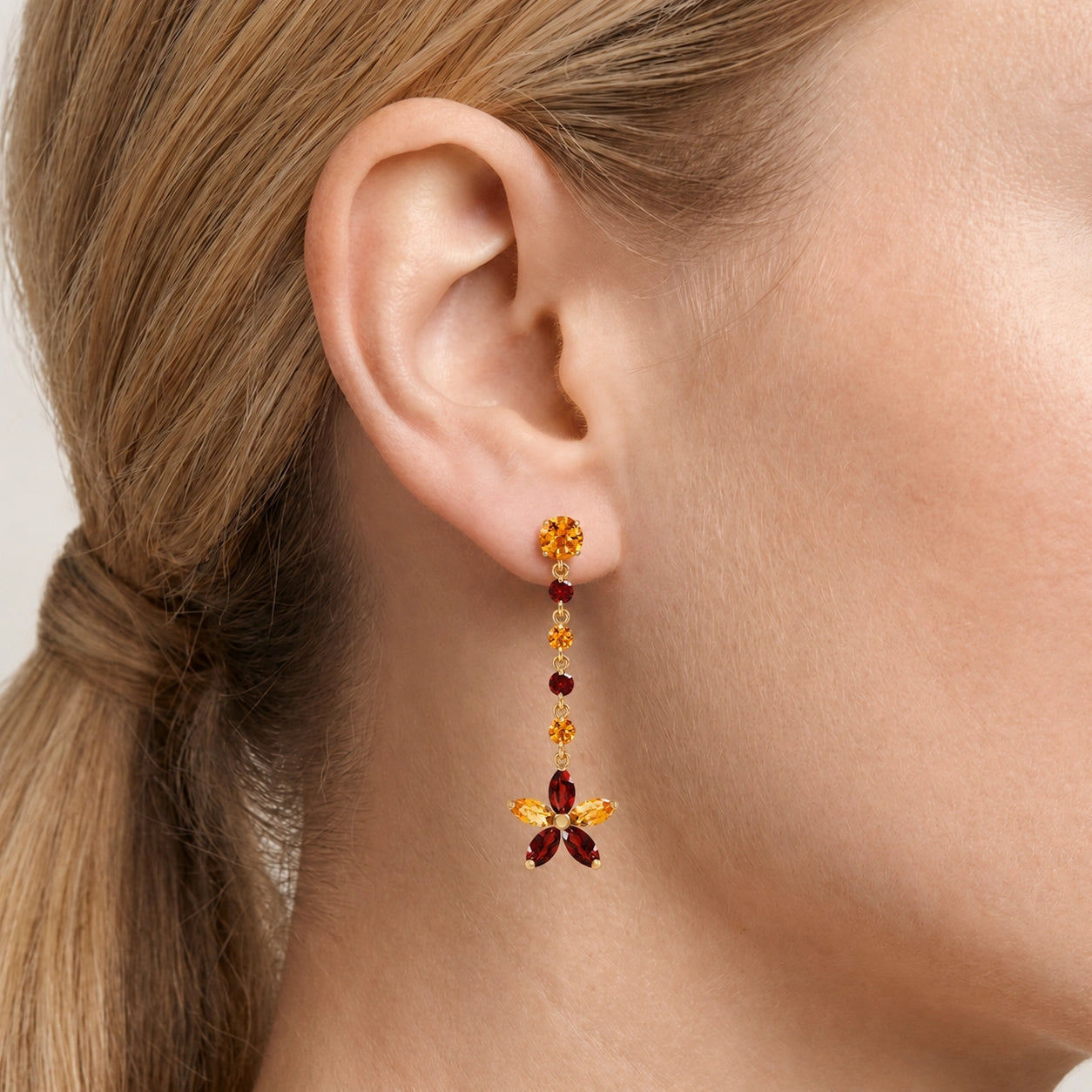 Yellow Gold Drop Earrings Peridot 10K — Camilla