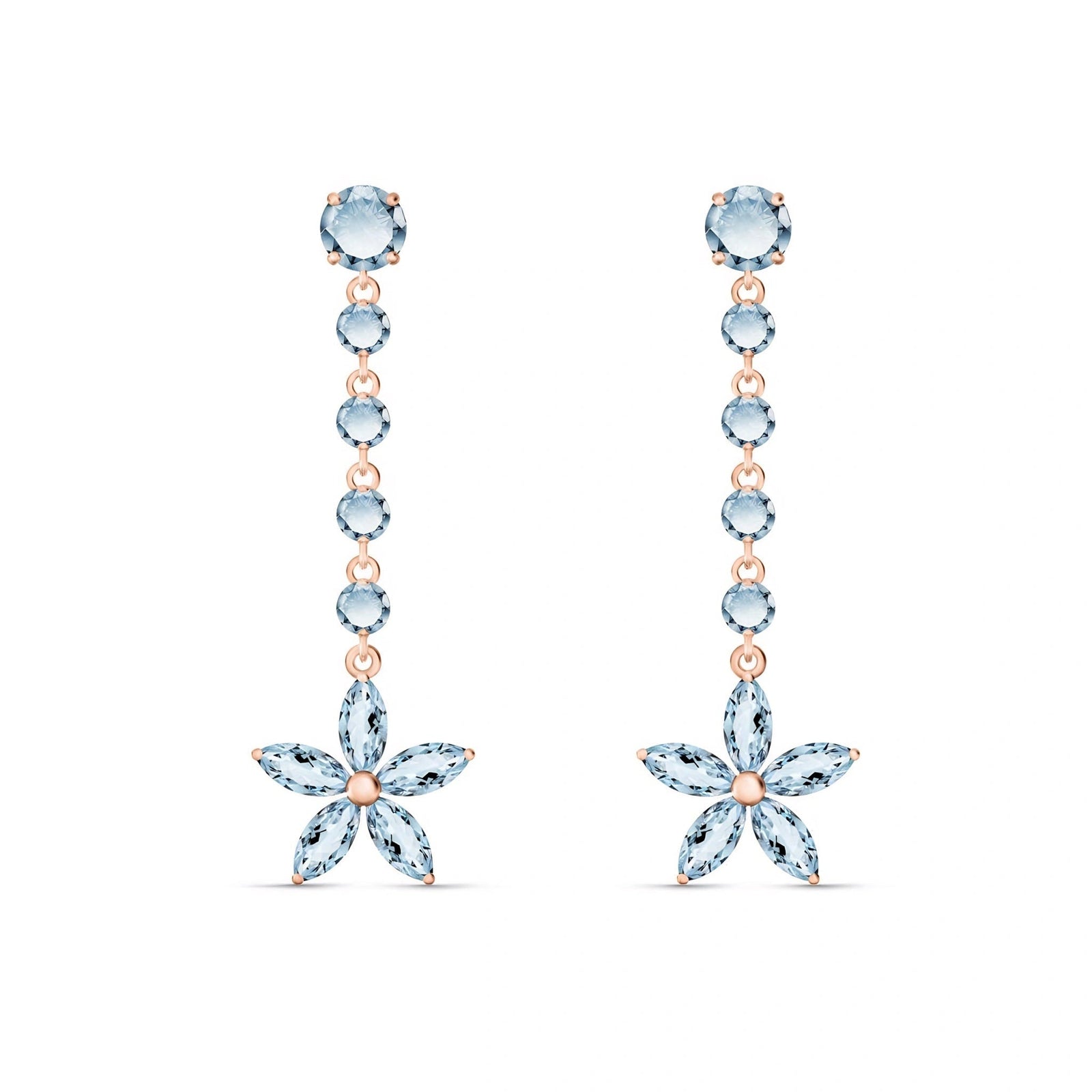 Rose Gold Drop Earrings Ruby 10K — Camilla