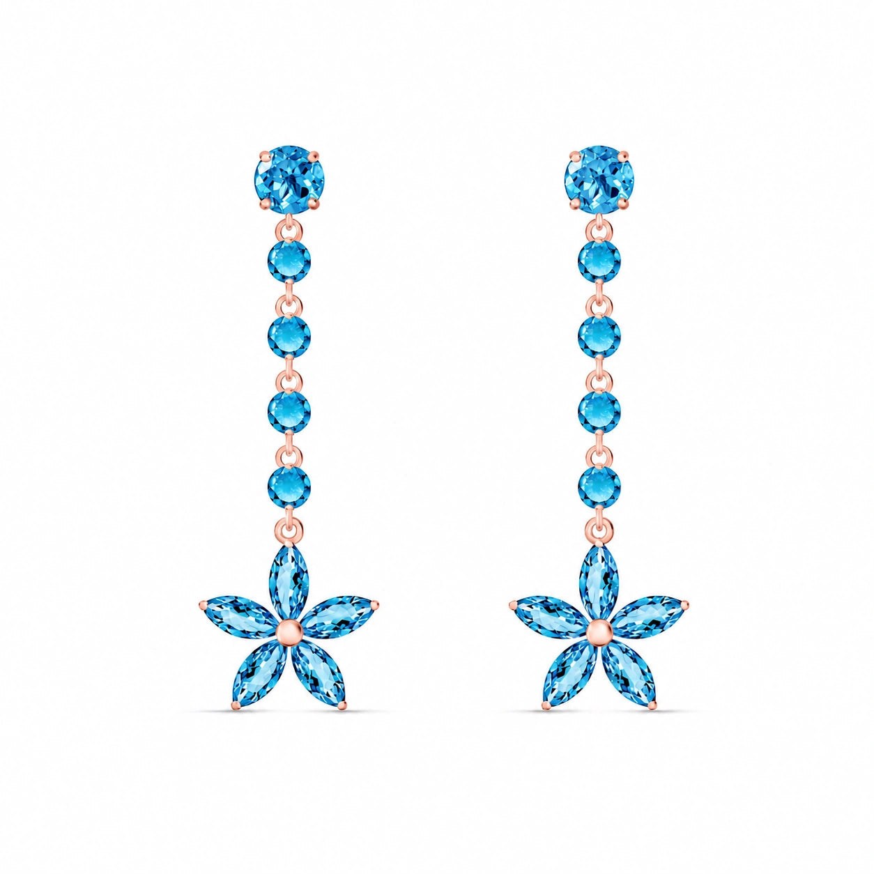 Rose Gold Drop Earrings Ruby 10K — Camilla