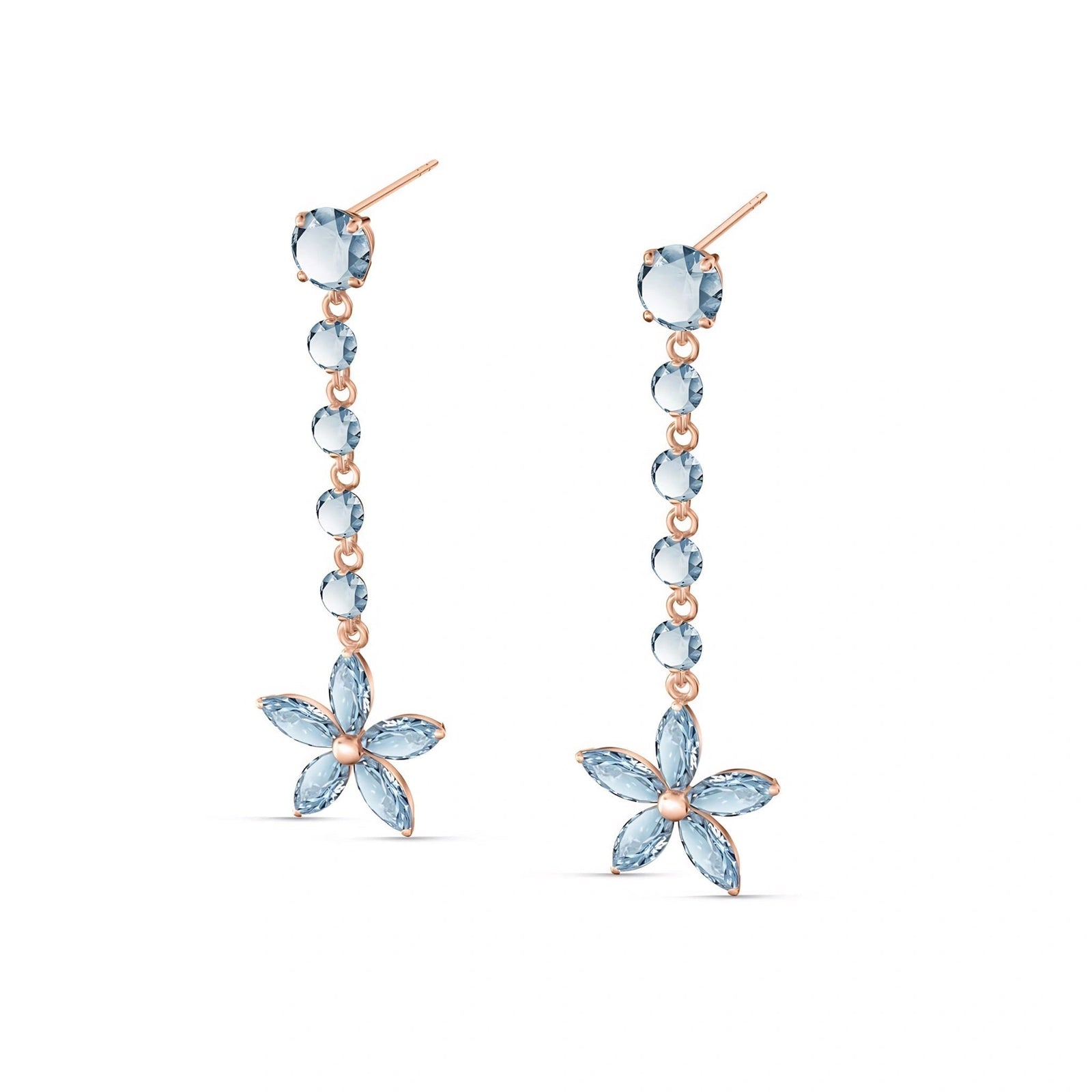 Rose Gold Drop Earrings Ruby 10K — Camilla