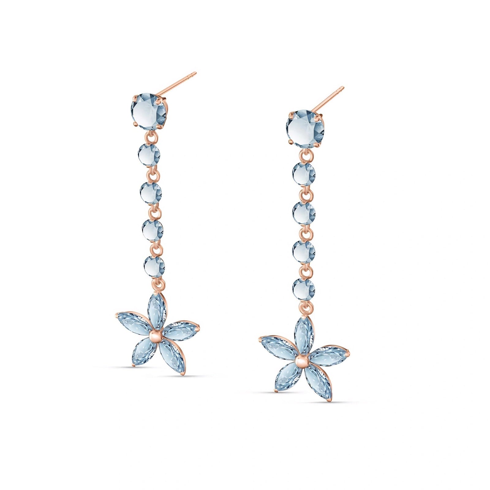 Rose Gold Drop Earrings Ruby 10K — Camilla