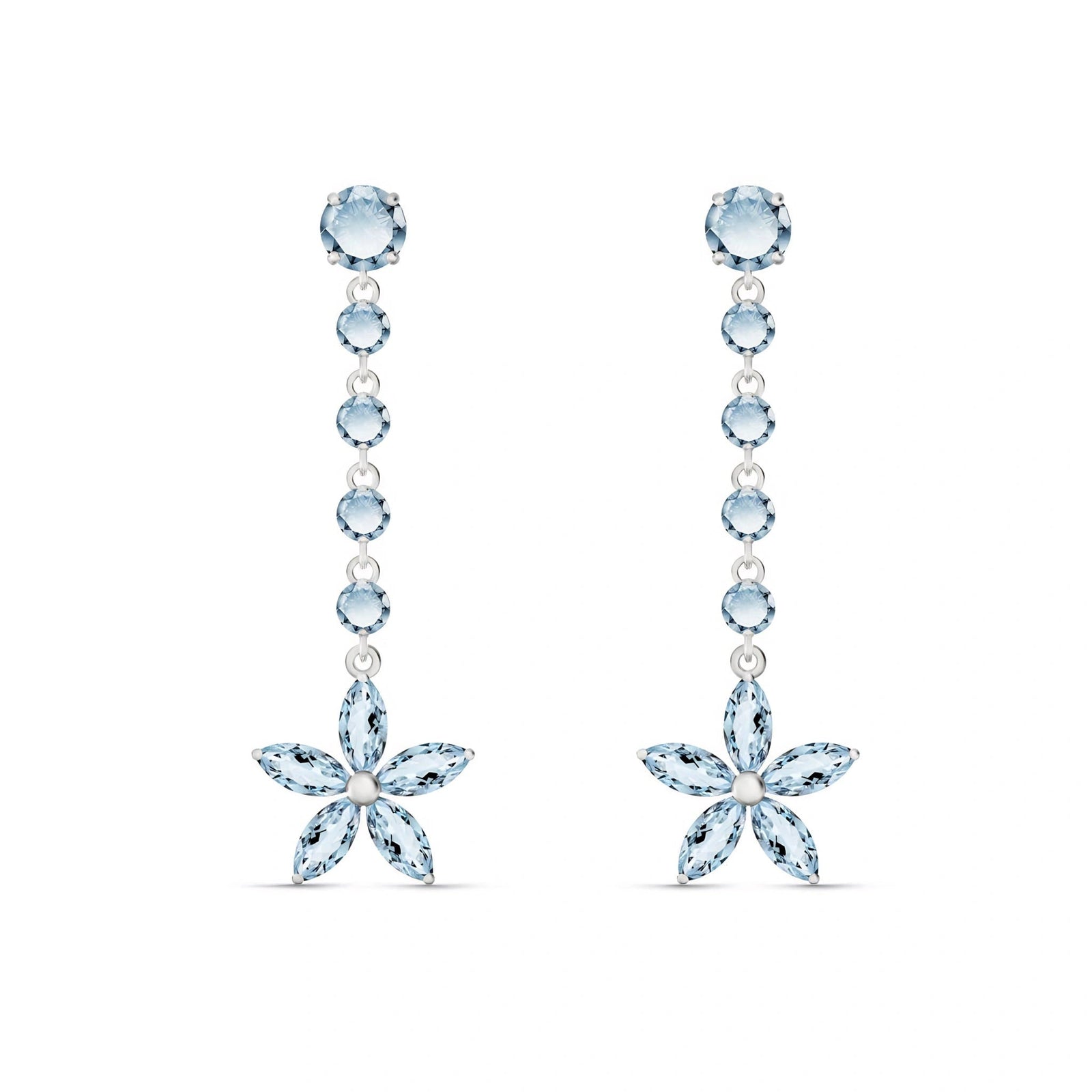 White Gold Drop Earrings Ruby 10K — Camilla