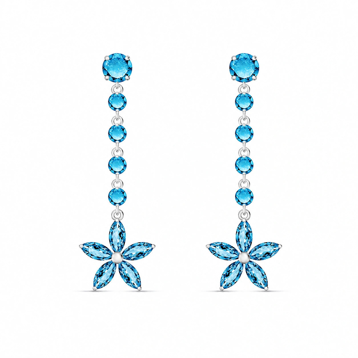 White Gold Drop Earrings Ruby 10K — Camilla