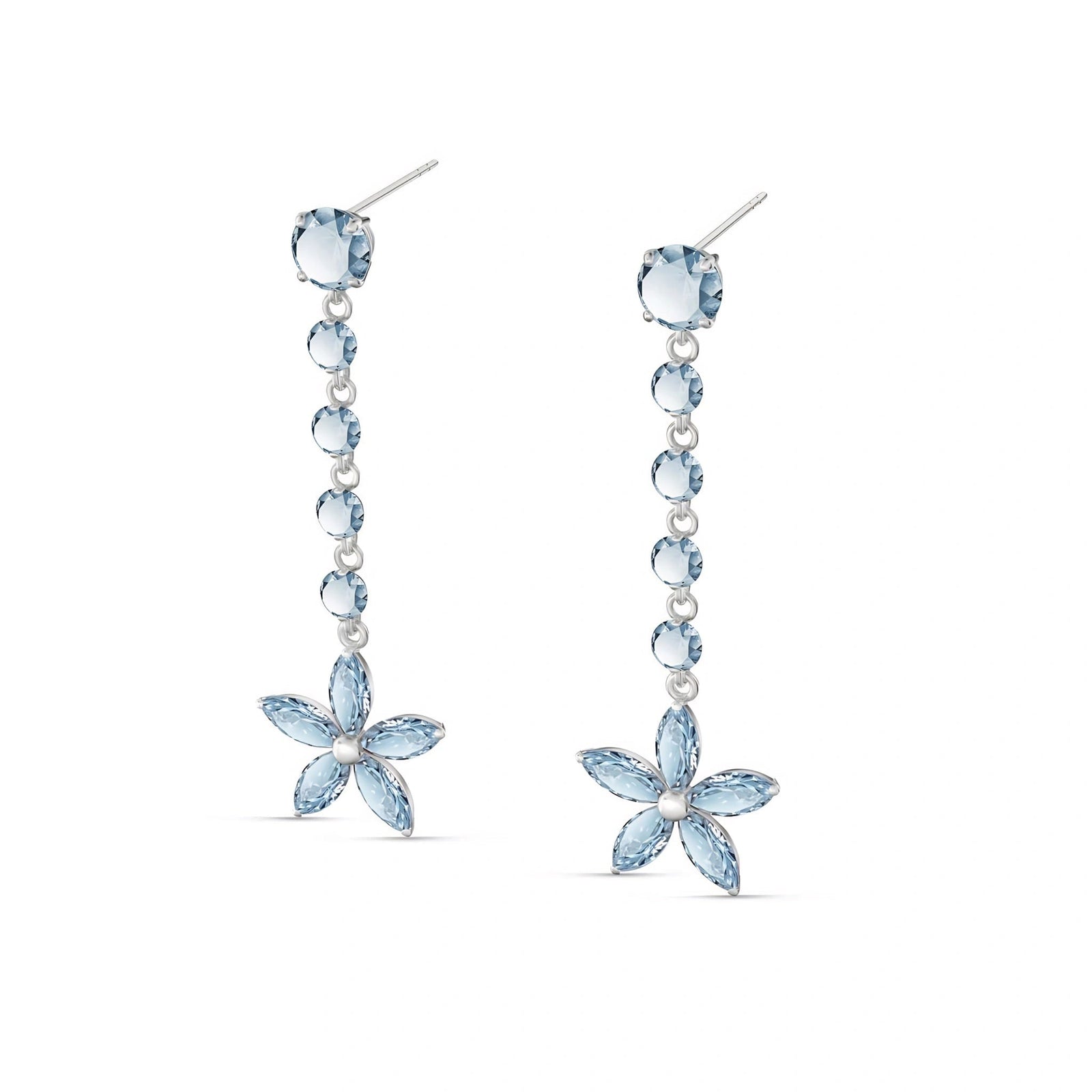 White Gold Drop Earrings Ruby 10K — Camilla