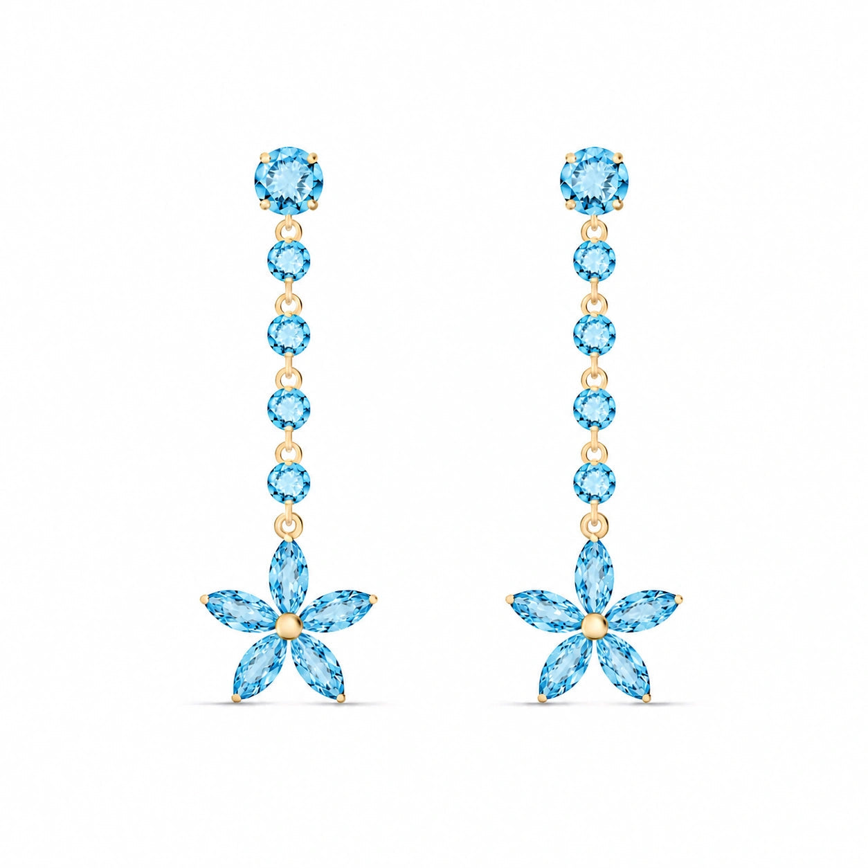 Yellow Gold Drop Earrings Ruby 10K — Camilla