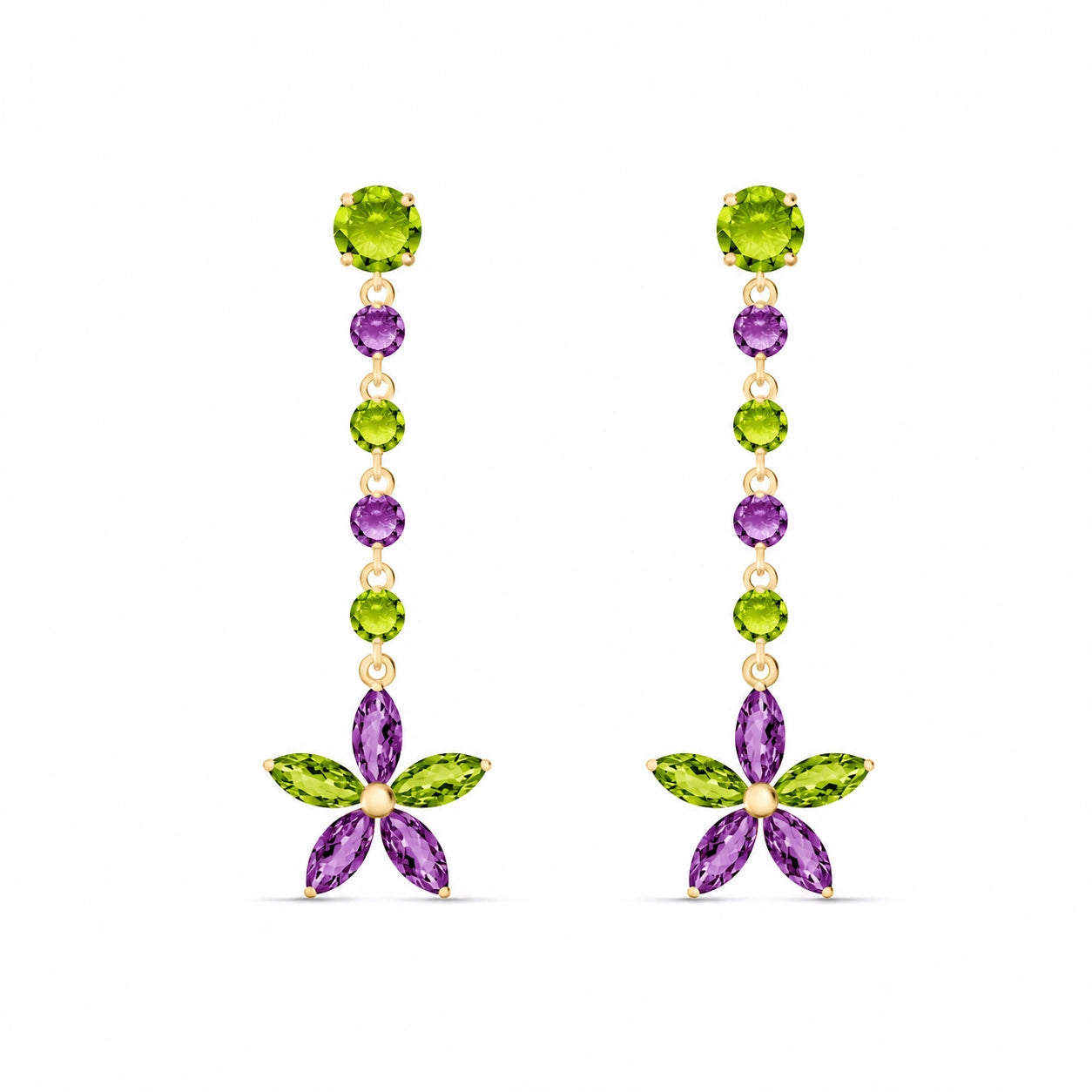 Yellow Gold Drop Earrings Ruby 10K — Camilla