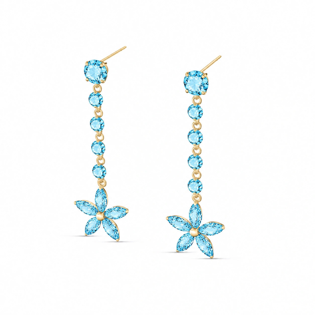 Yellow Gold Drop Earrings Ruby 10K — Camilla