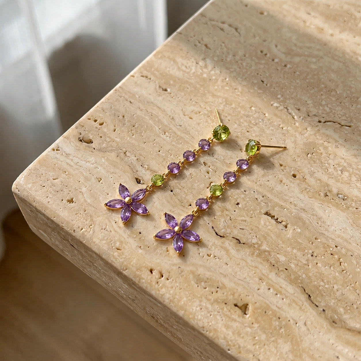 Yellow Gold Drop Earrings Ruby 10K — Camilla