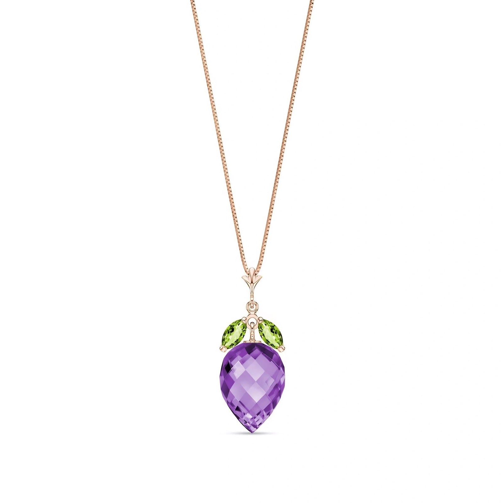 Rose Gold Pendant Necklace Amethyst 10K — Graziella