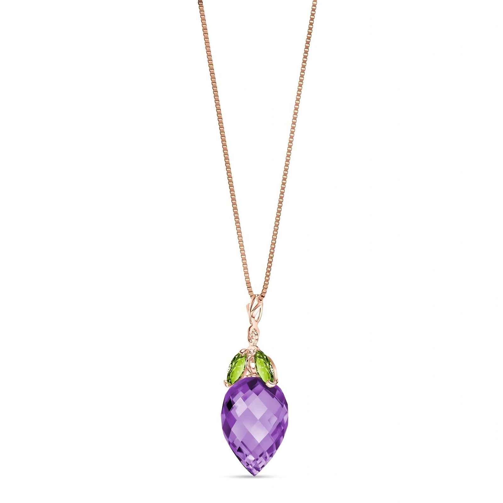Rose Gold Pendant Necklace Amethyst 10K — Graziella