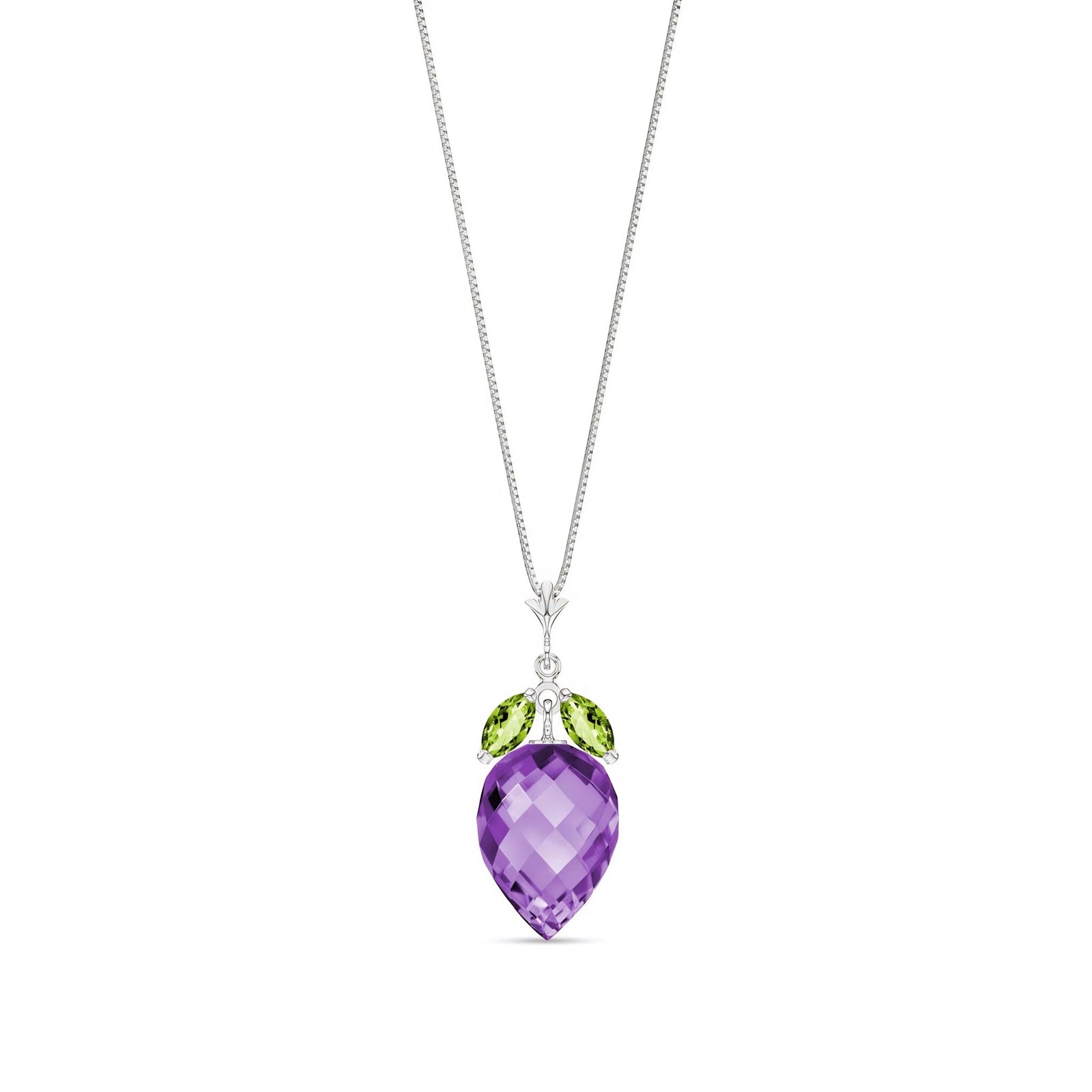 White Gold Pendant Necklace Amethyst 10K — Graziella