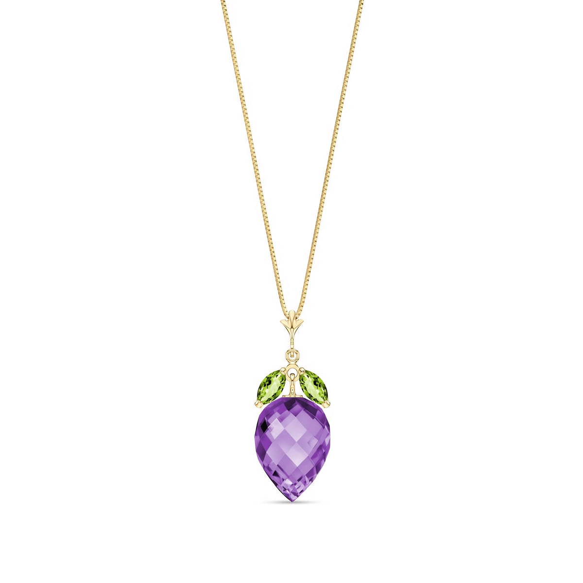 Yellow Gold Pendant Necklace Amethyst 10K — Graziella