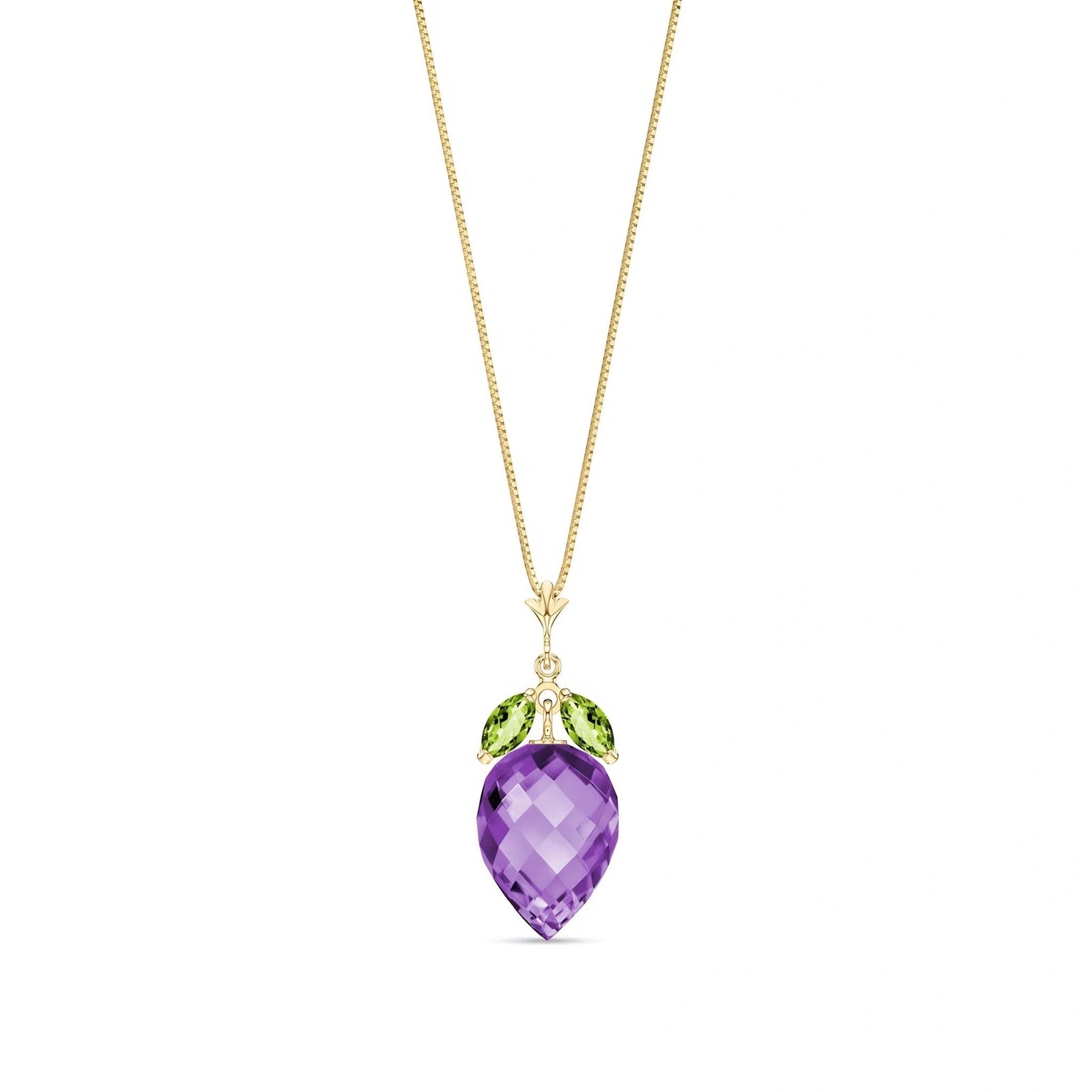 Yellow Gold Pendant Necklace Amethyst 10K — Graziella