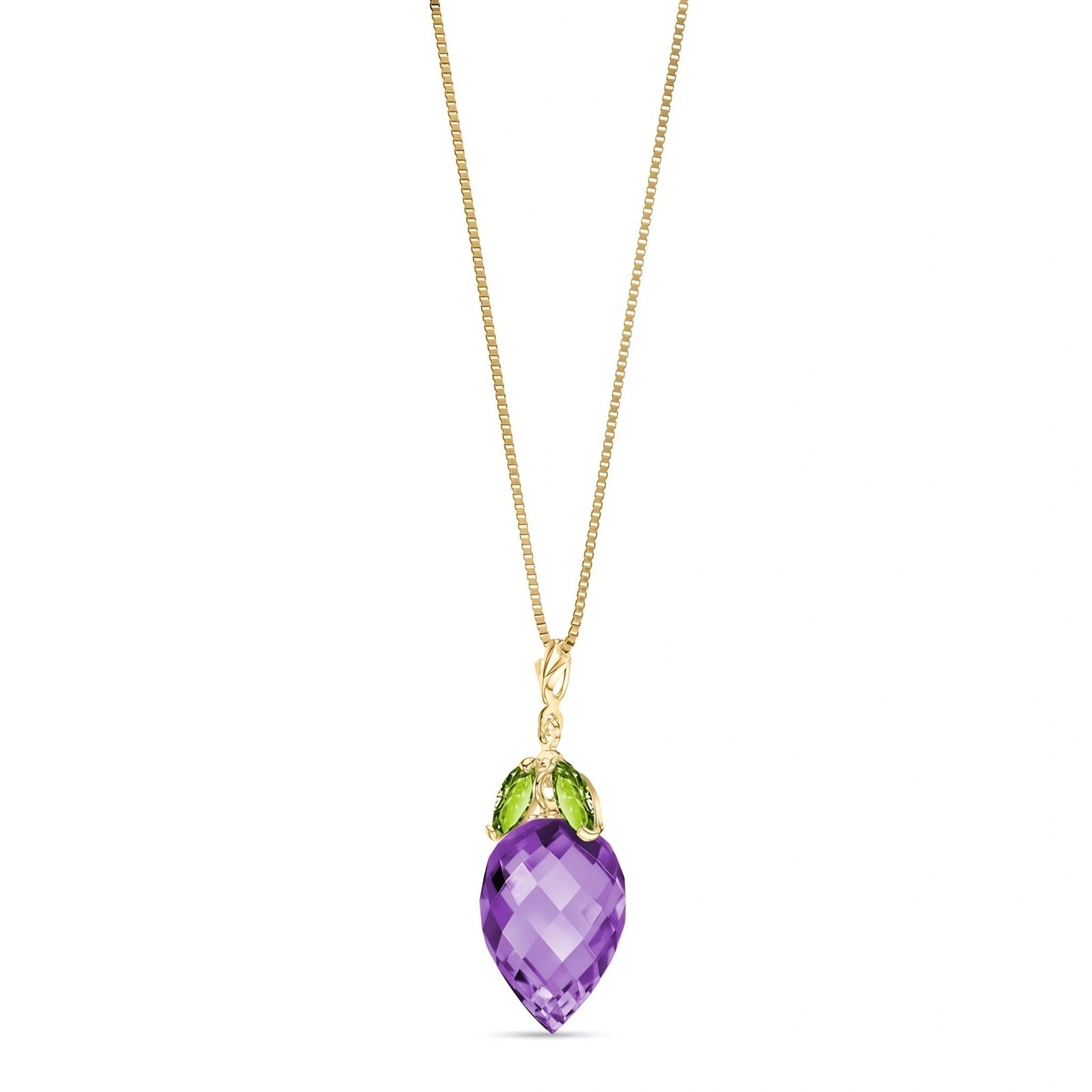Yellow Gold Pendant Necklace Amethyst 10K — Graziella