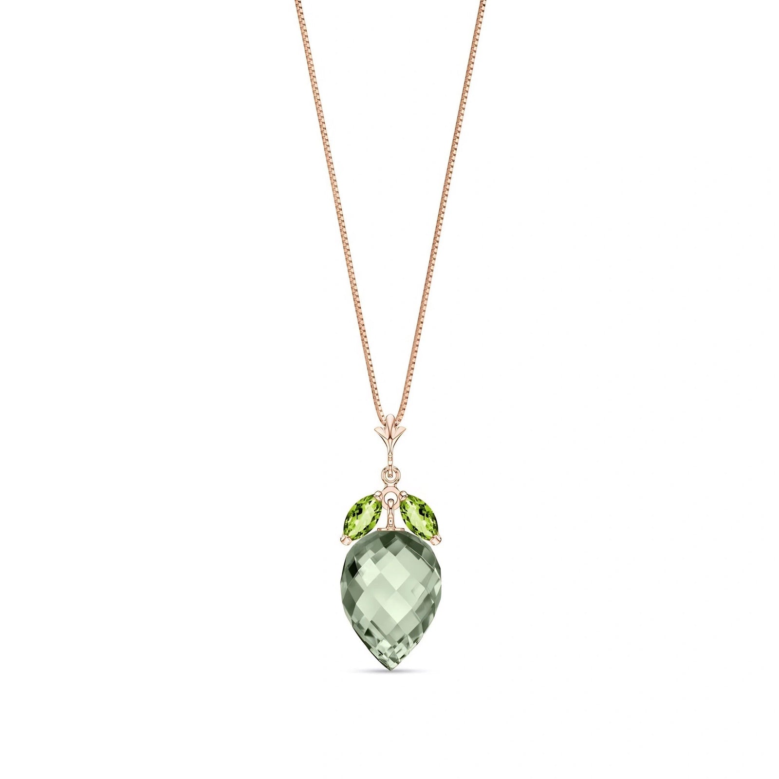 Rose Gold Pendant Necklace Blue Topaz 10K — Graziella