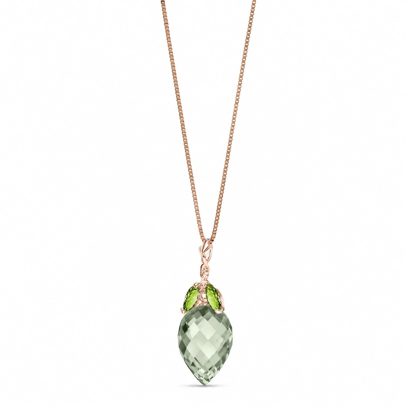 Rose Gold Pendant Necklace Blue Topaz 10K — Graziella