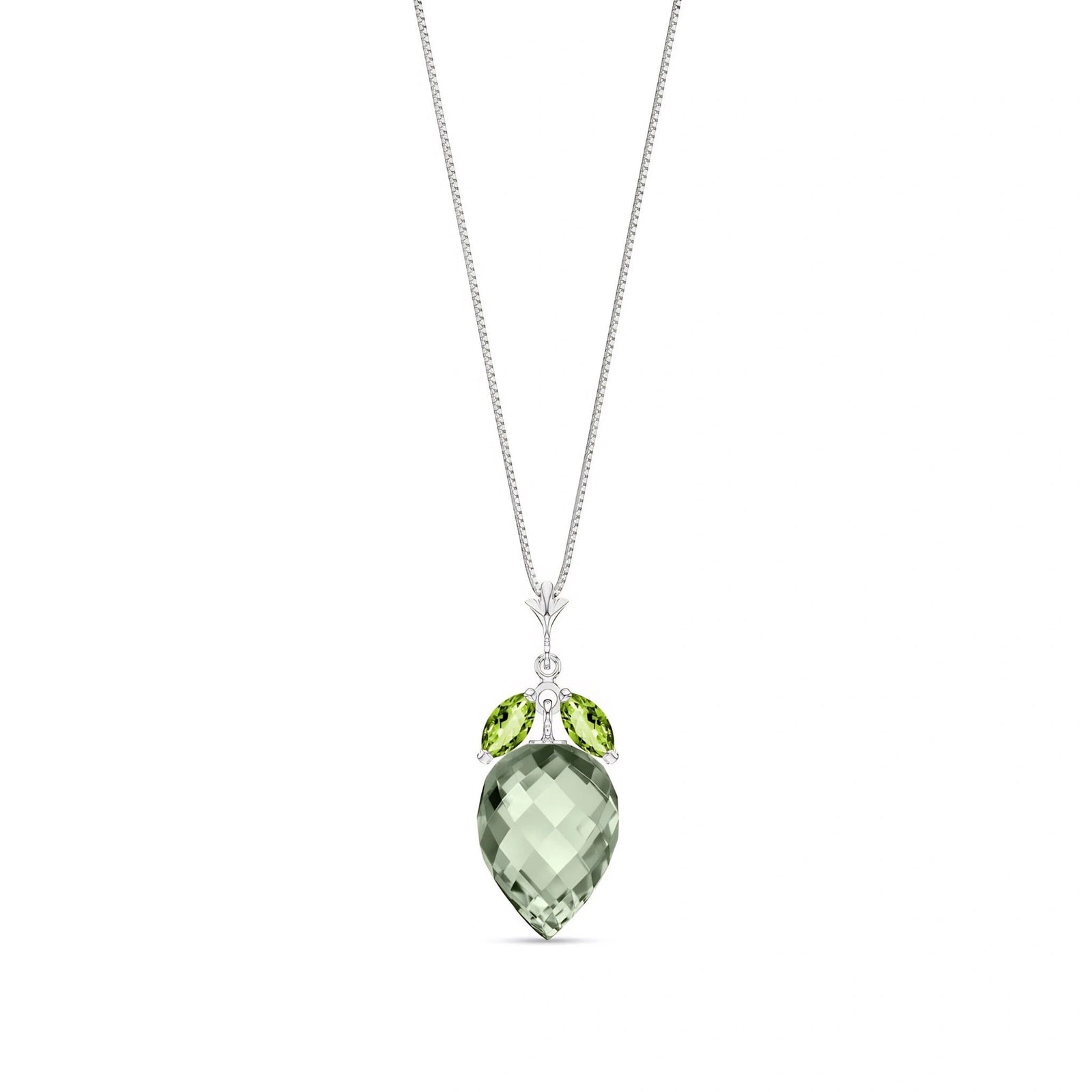 White Gold Pendant Necklace Blue Topaz 10K — Graziella