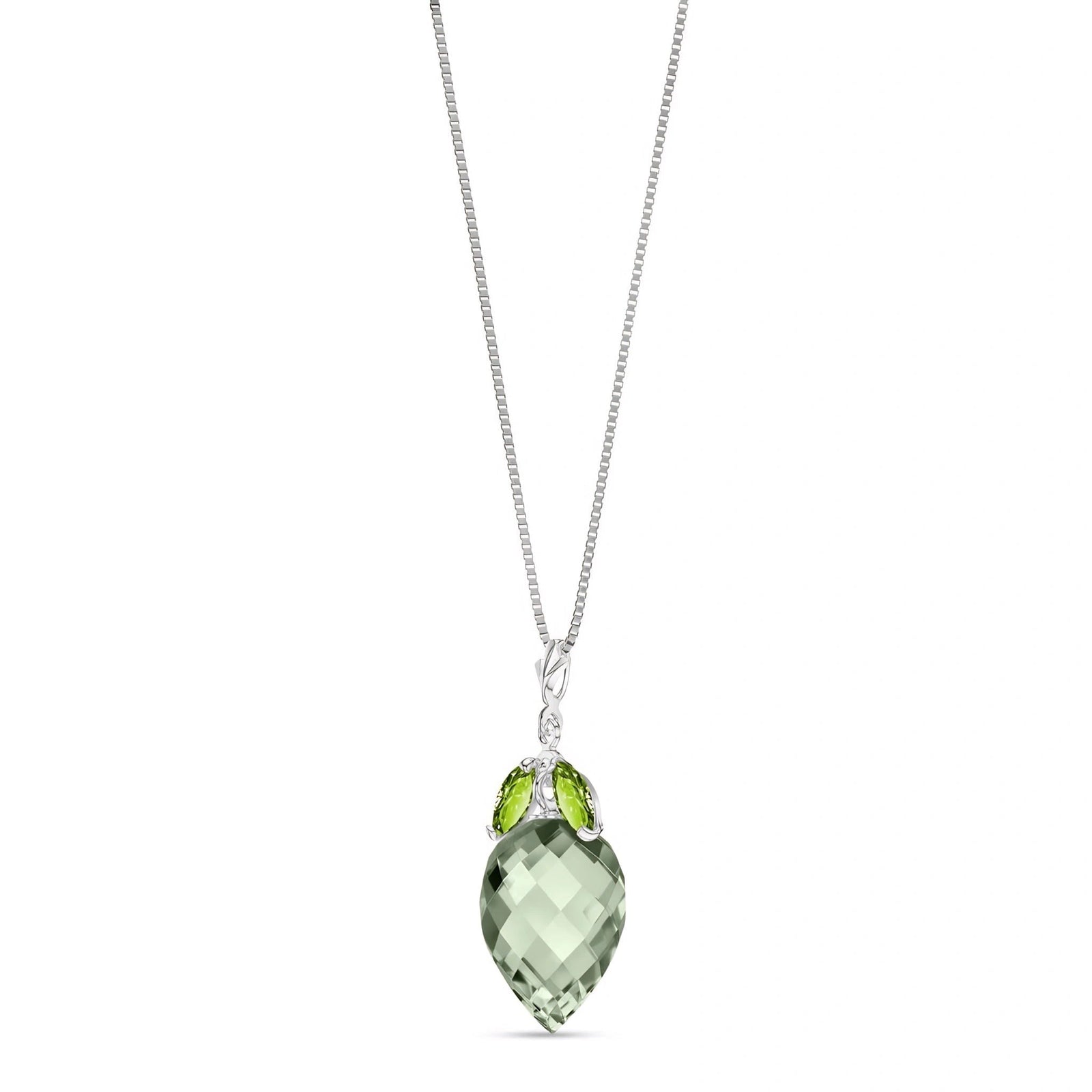 White Gold Pendant Necklace Blue Topaz 10K — Graziella