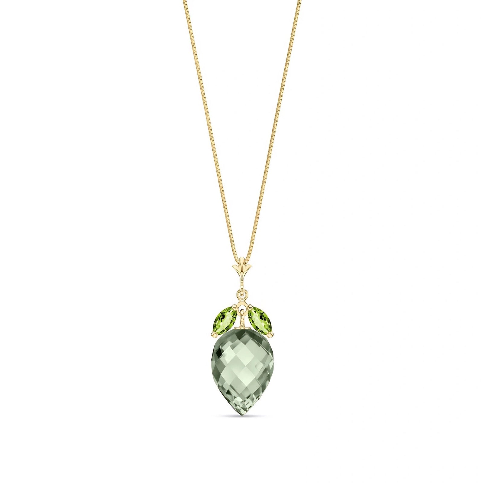 Yellow Gold Pendant Necklace Blue Topaz 10K — Graziella