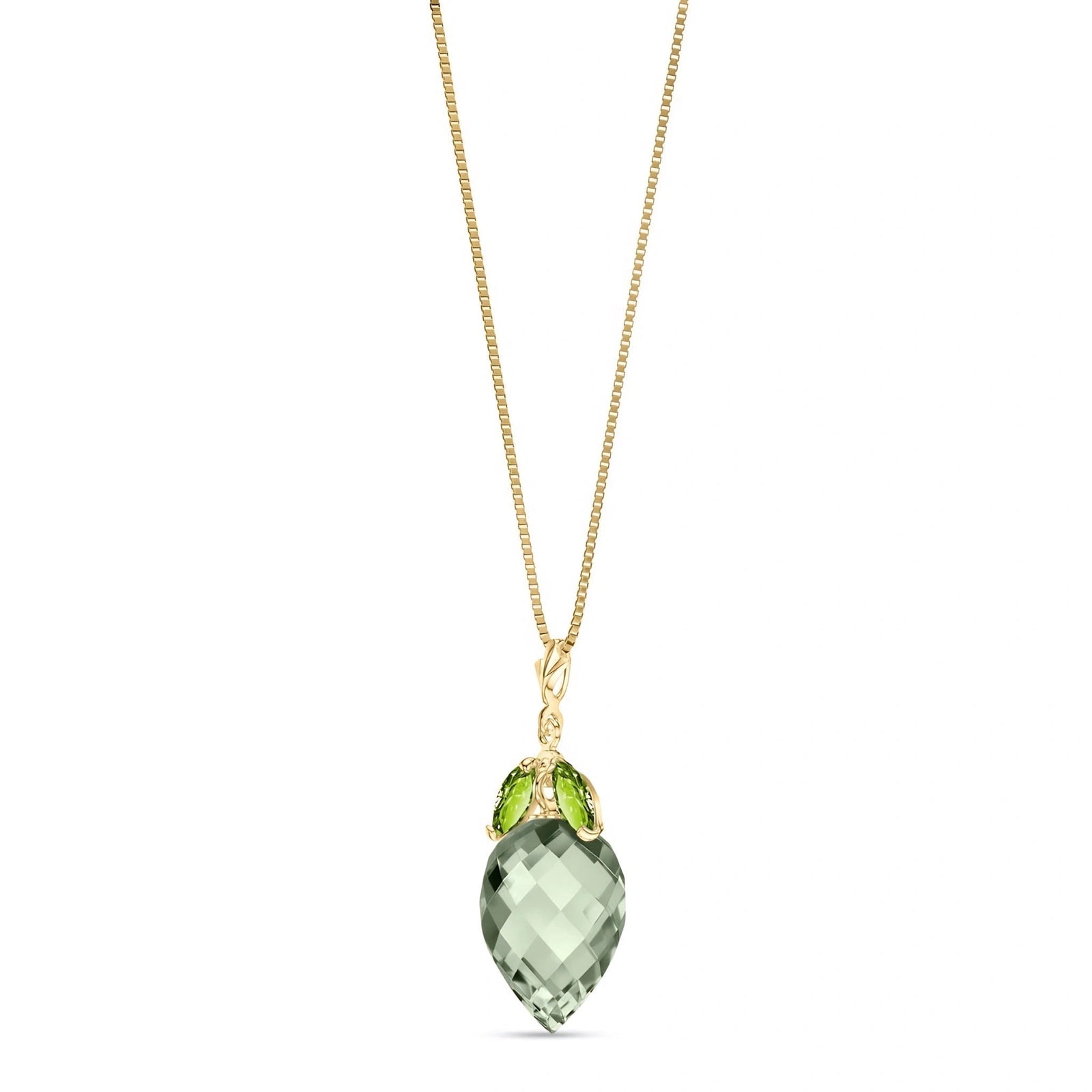 Yellow Gold Pendant Necklace Blue Topaz 10K — Graziella