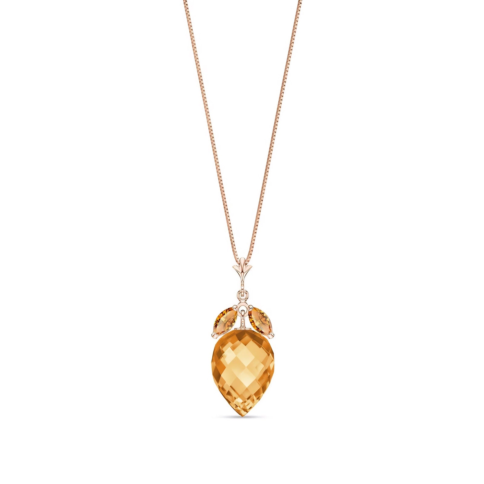 Rose Gold Pendant Necklace Citrine 10K — Graziella