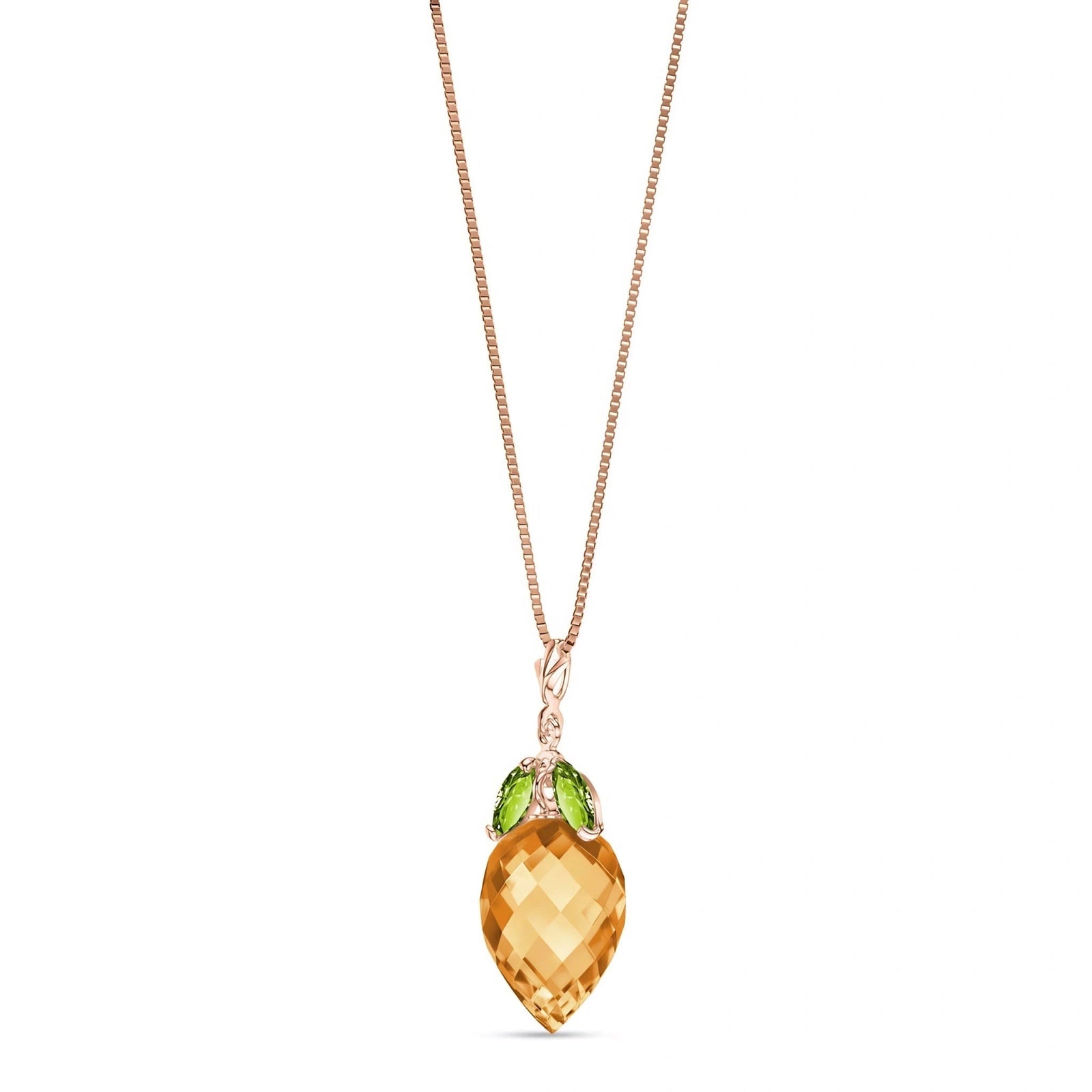 Rose Gold Pendant Necklace Citrine 10K — Graziella